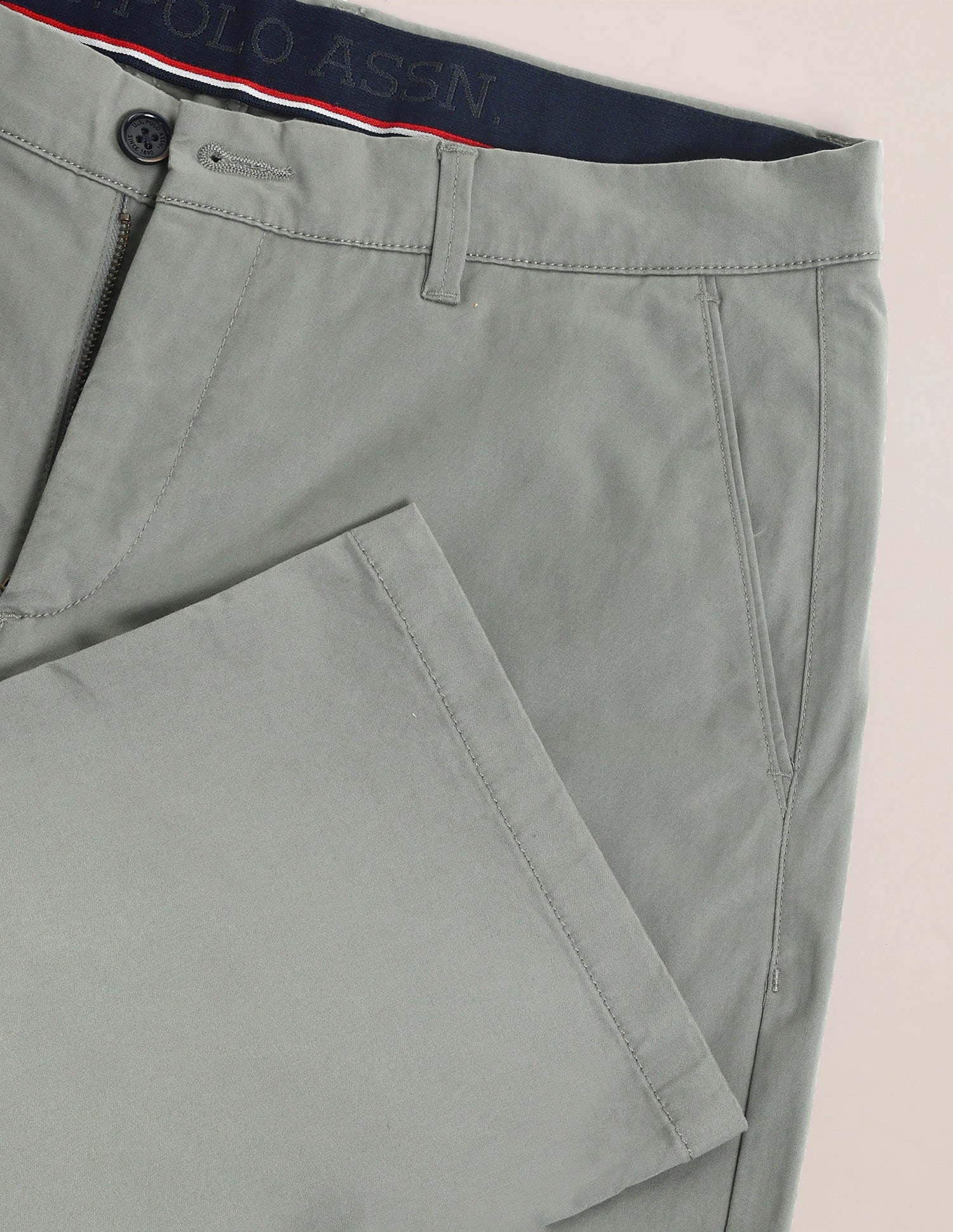 Riley Straight Fit Regular Trousers Grey - U.S. POLO ASSN. | Large