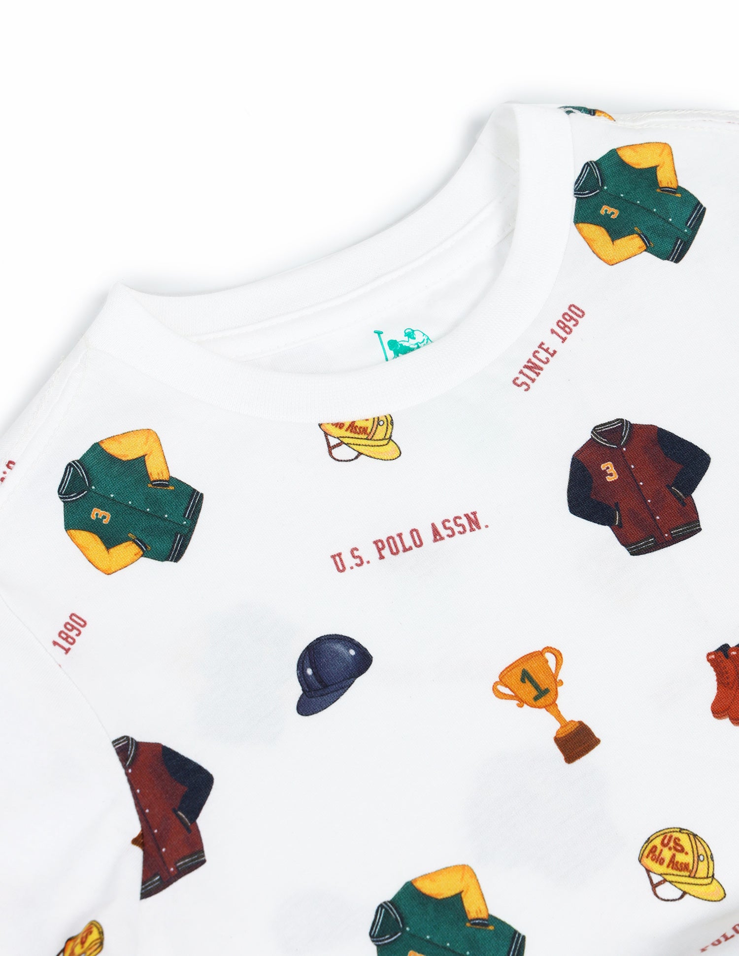 Boys Crew Neck Graphic Printed T-Shirt Ivory - U.S. Polo Assn. India | Large