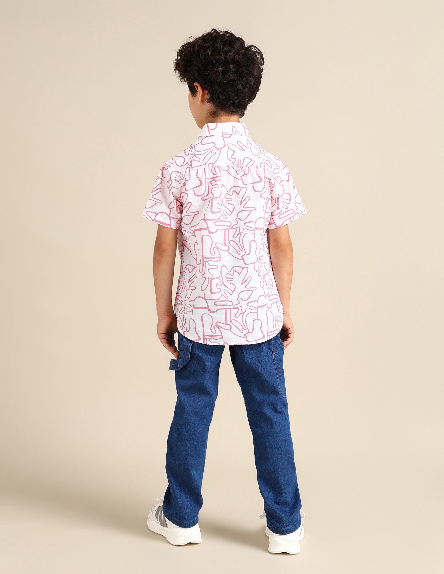 Boys Regular Fit Abstract Printed Shirt White - U.S. Polo Assn. India | Large