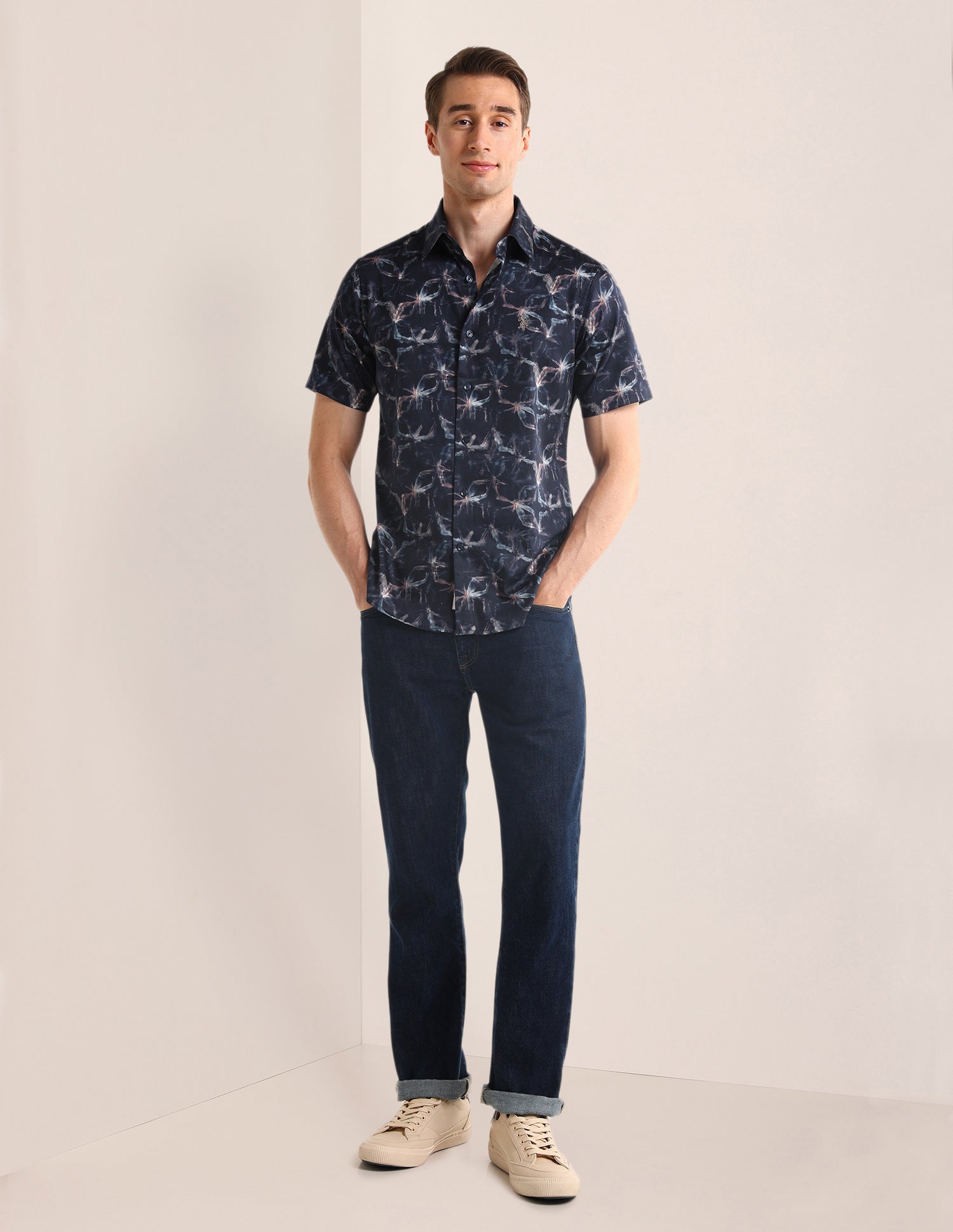 Abstract Regular Fit Shirt Navy - U.S. Polo Assn. India | Large