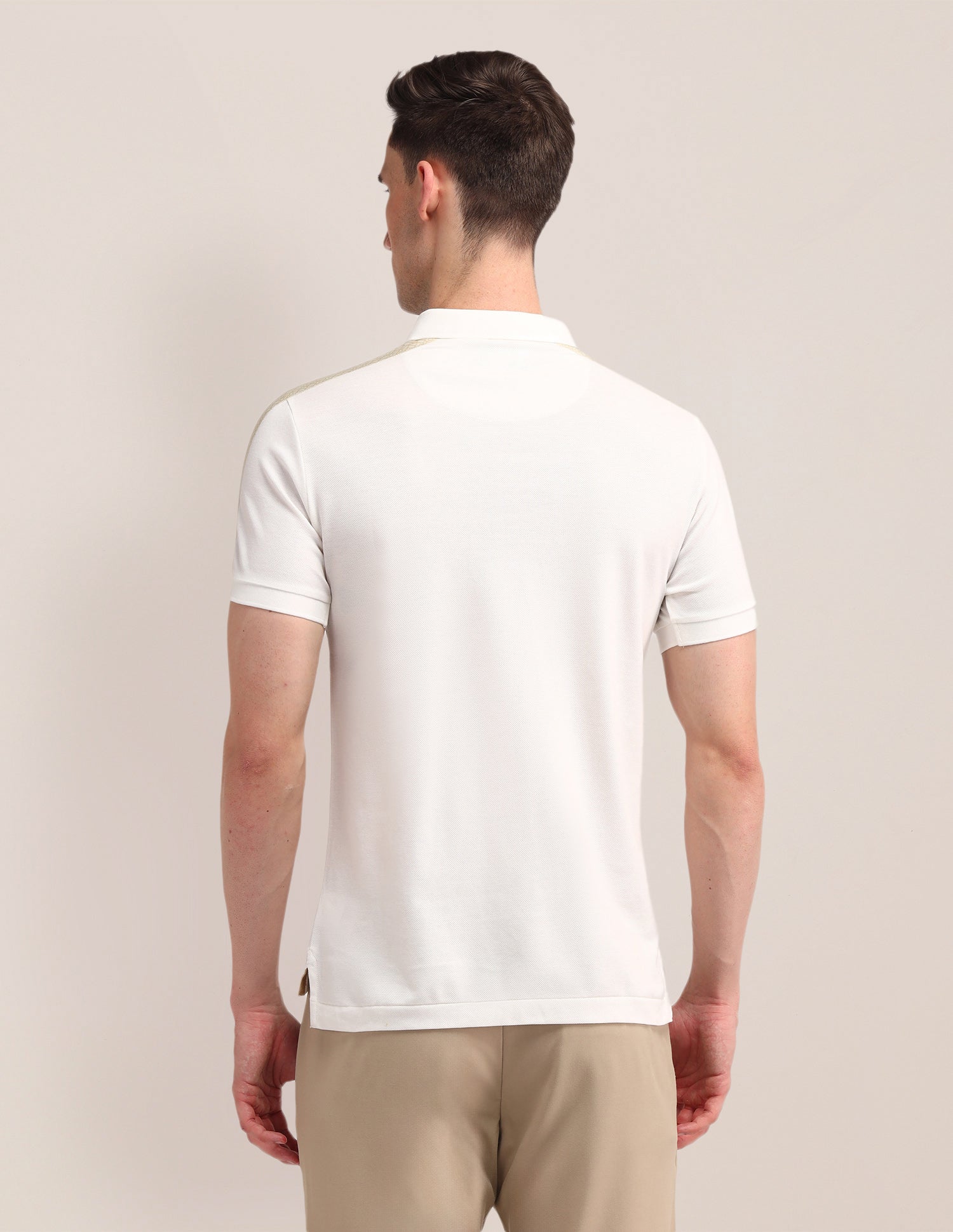 Solid Slim Fit Polo Shirt Off White - U.S. POLO ASSN. | Large