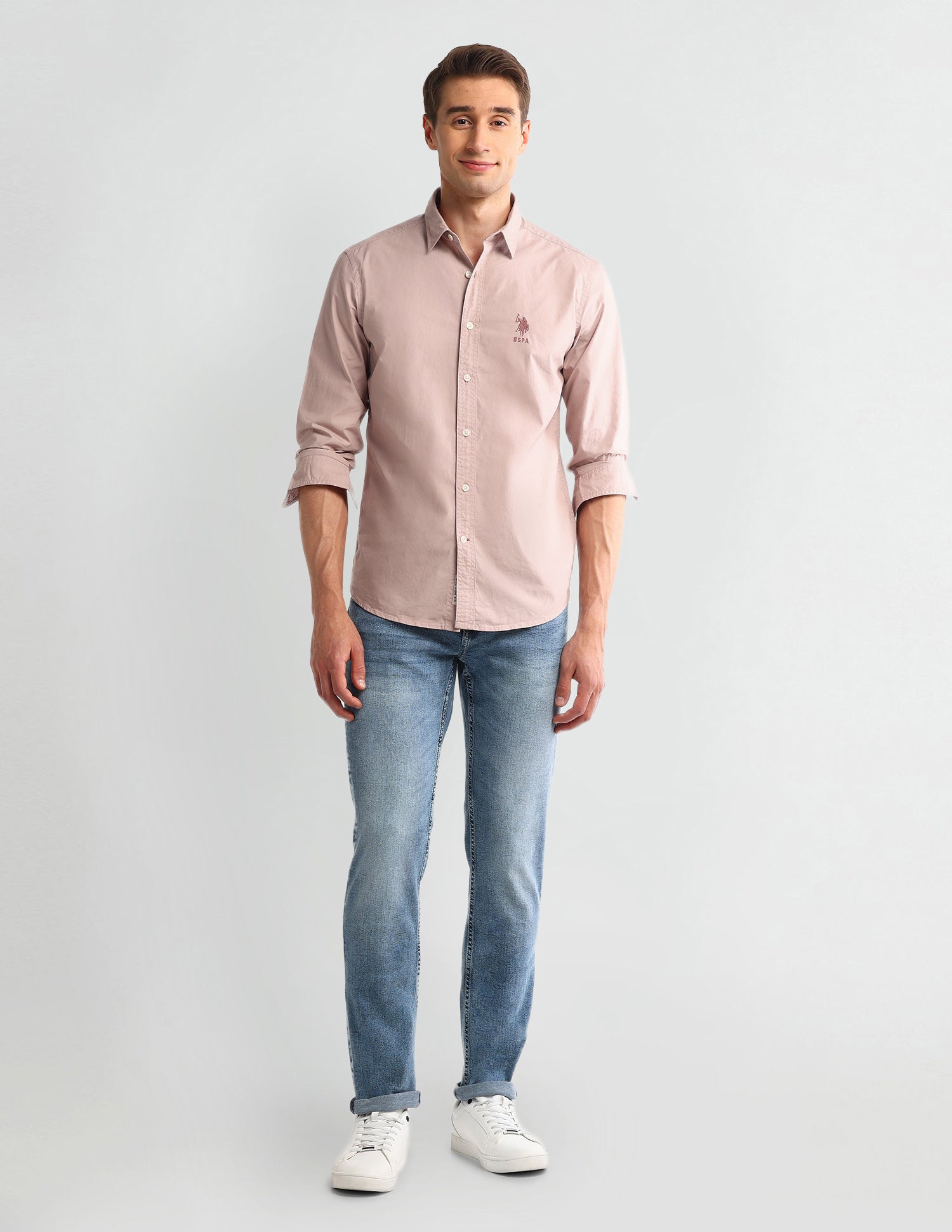 Solid Slim Fit Shirt Mauve - U.S. POLO ASSN. | Large