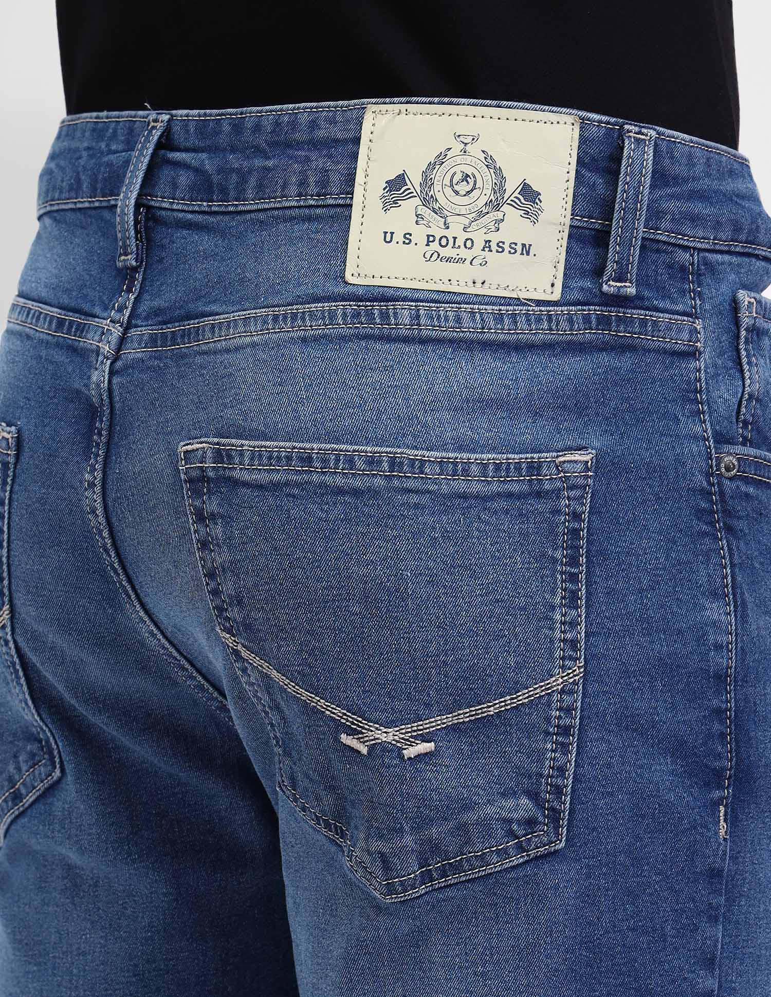 Harold Slim Straight Fit Blue Jeans Blue - U.S. Polo Assn. India | Large