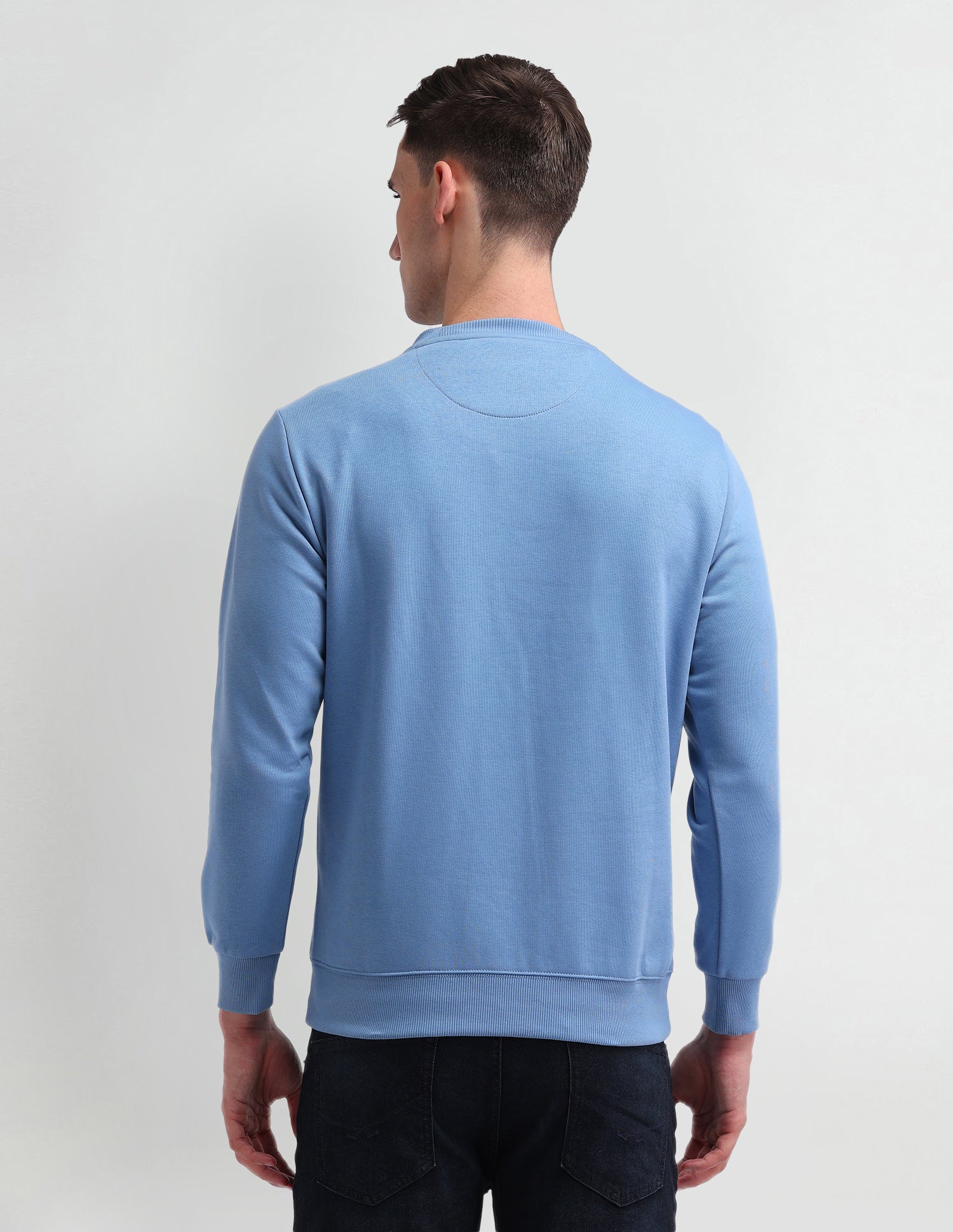 Crew Neck Brand Printed Sweatshirt Blue - U.S. Polo Assn. India | Large