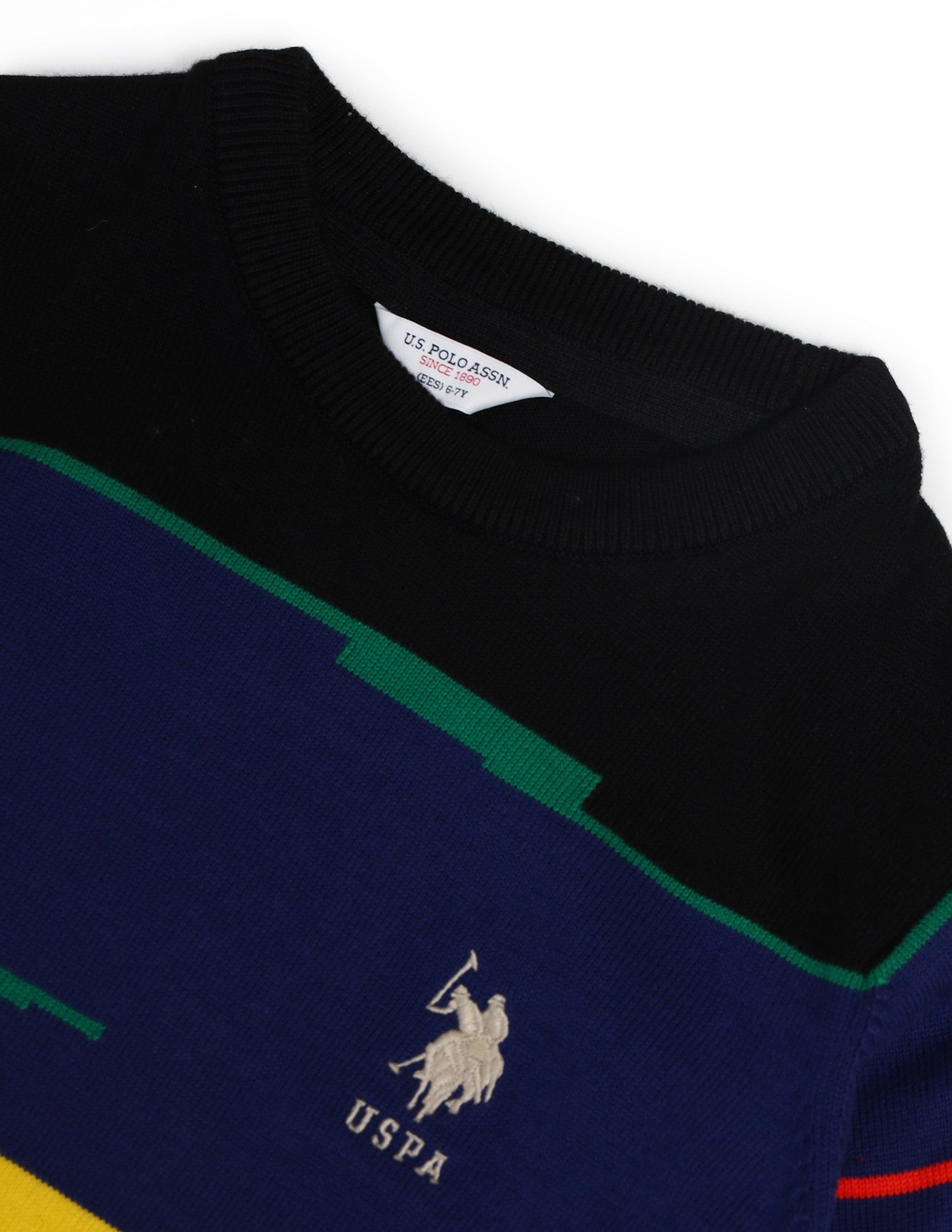 Boys Cotton Regular Fit Sweater Black - U.S. POLO ASSN. | Large