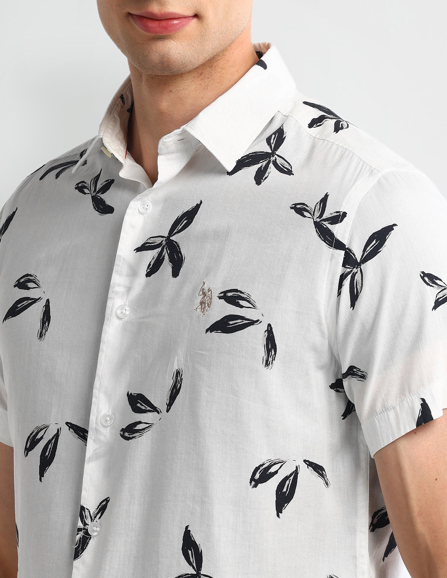 Floral Slim Fit Shirt White - U.S. Polo Assn. India | Large