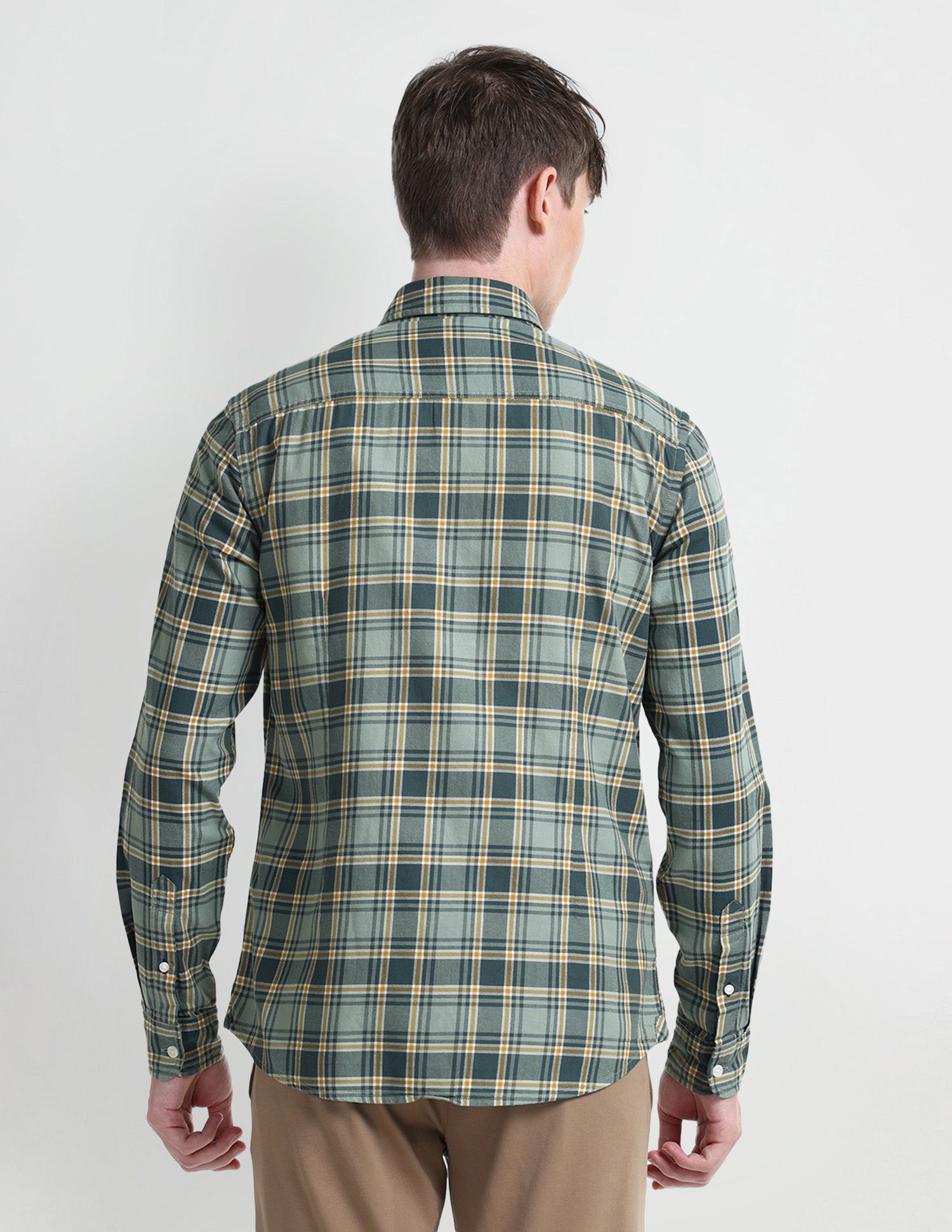 Midscale Checked Slim Fit Shirt Dark-Green - U.S. Polo Assn. India | Large