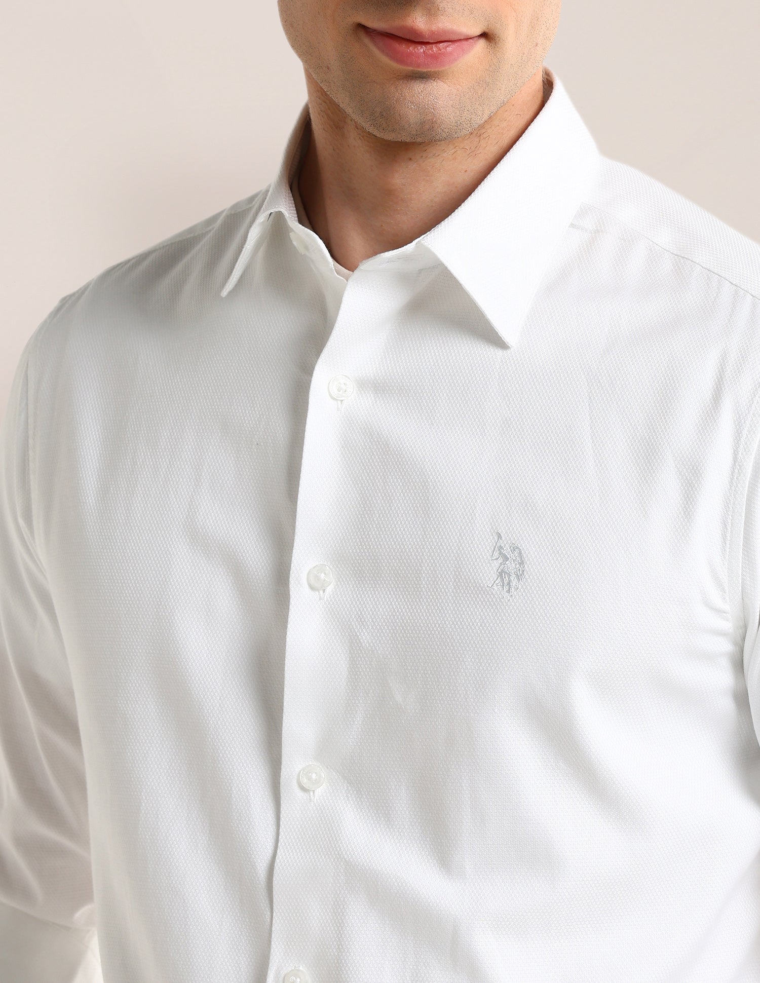 Solid Regular Fit Shirt White - U.S. POLO ASSN. | Large