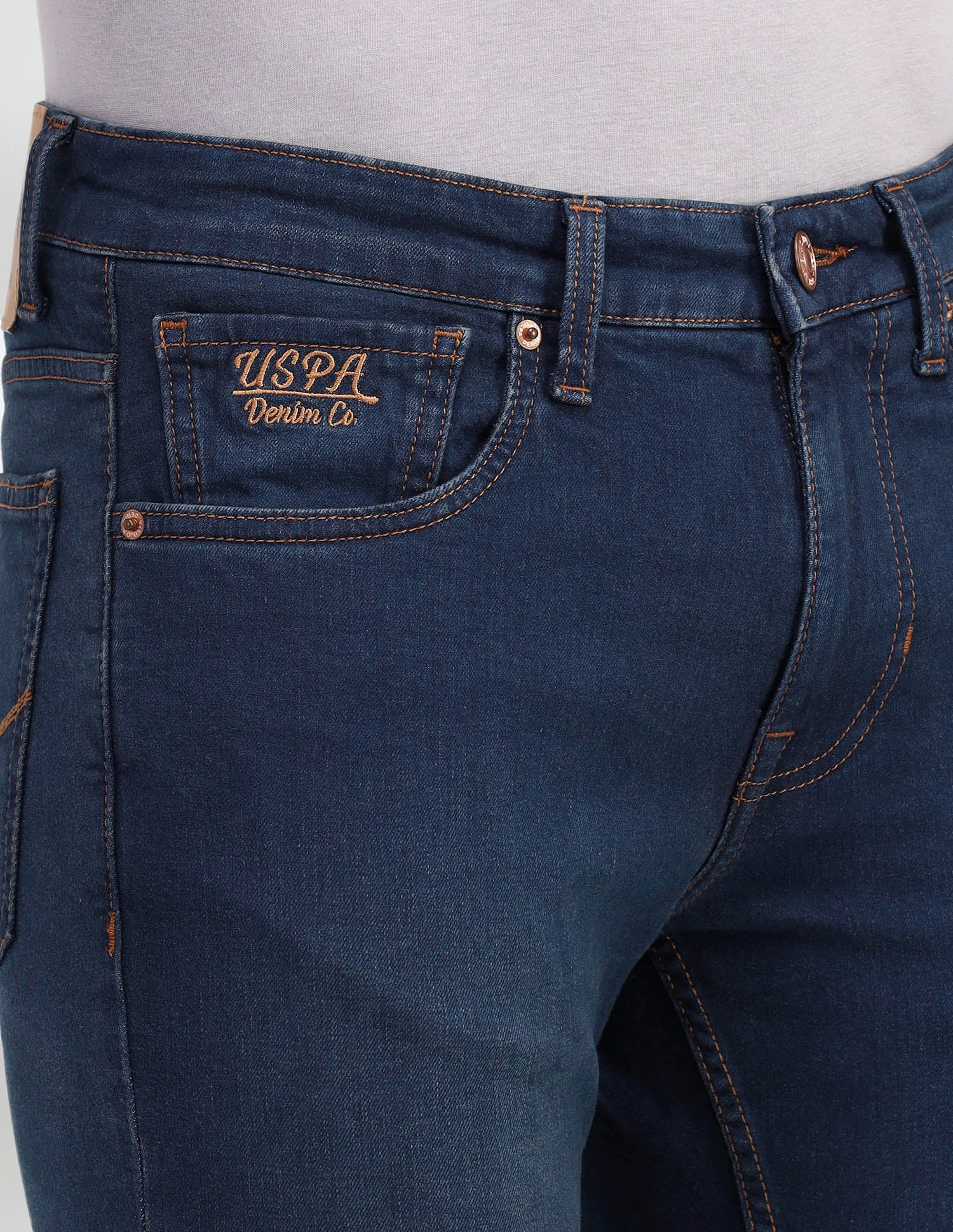 Brandon Slim Tapered Fit Blue Jeans Blue - U.S. Polo Assn. India | Large