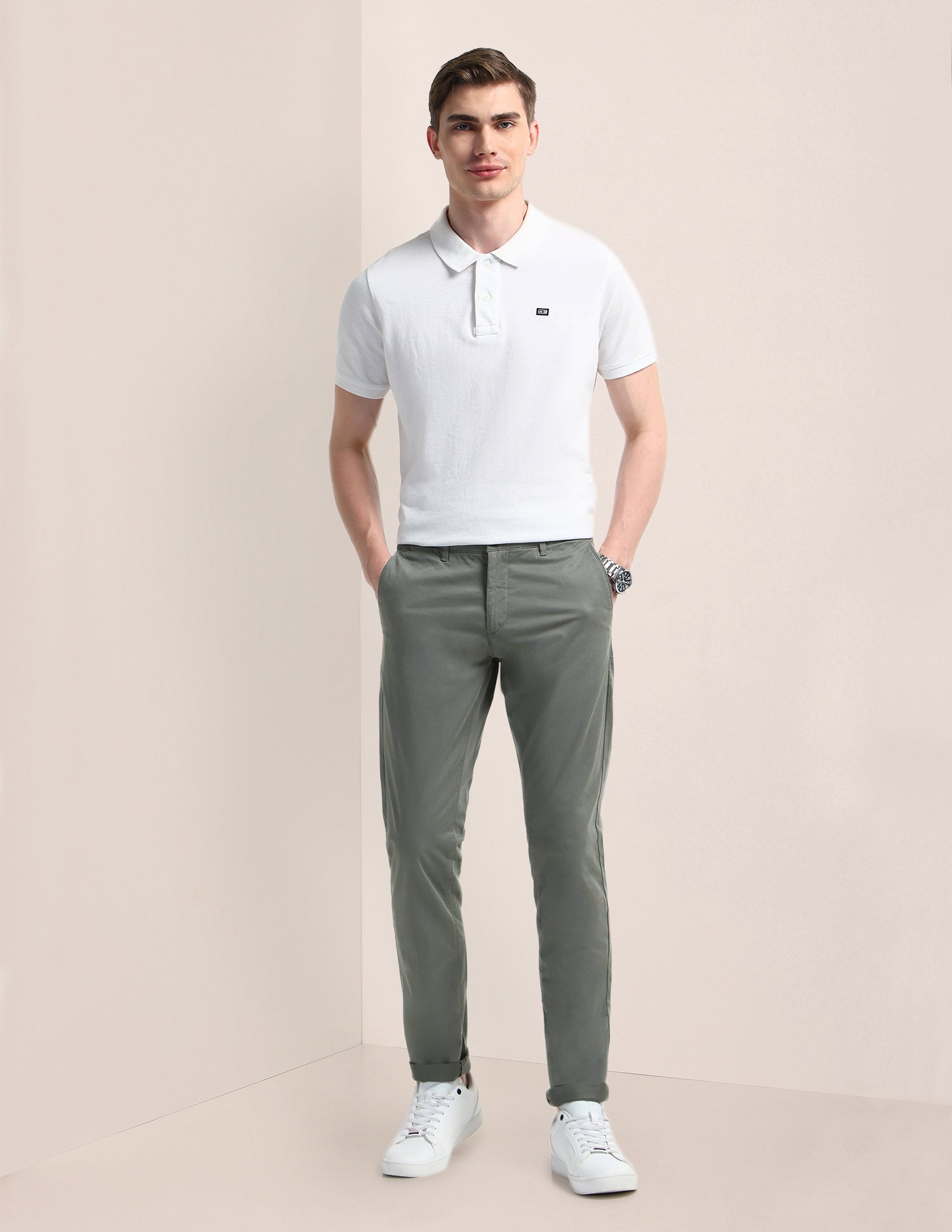 Denver Slim Fit Regular Trousers Grey - U.S. POLO ASSN. | Large