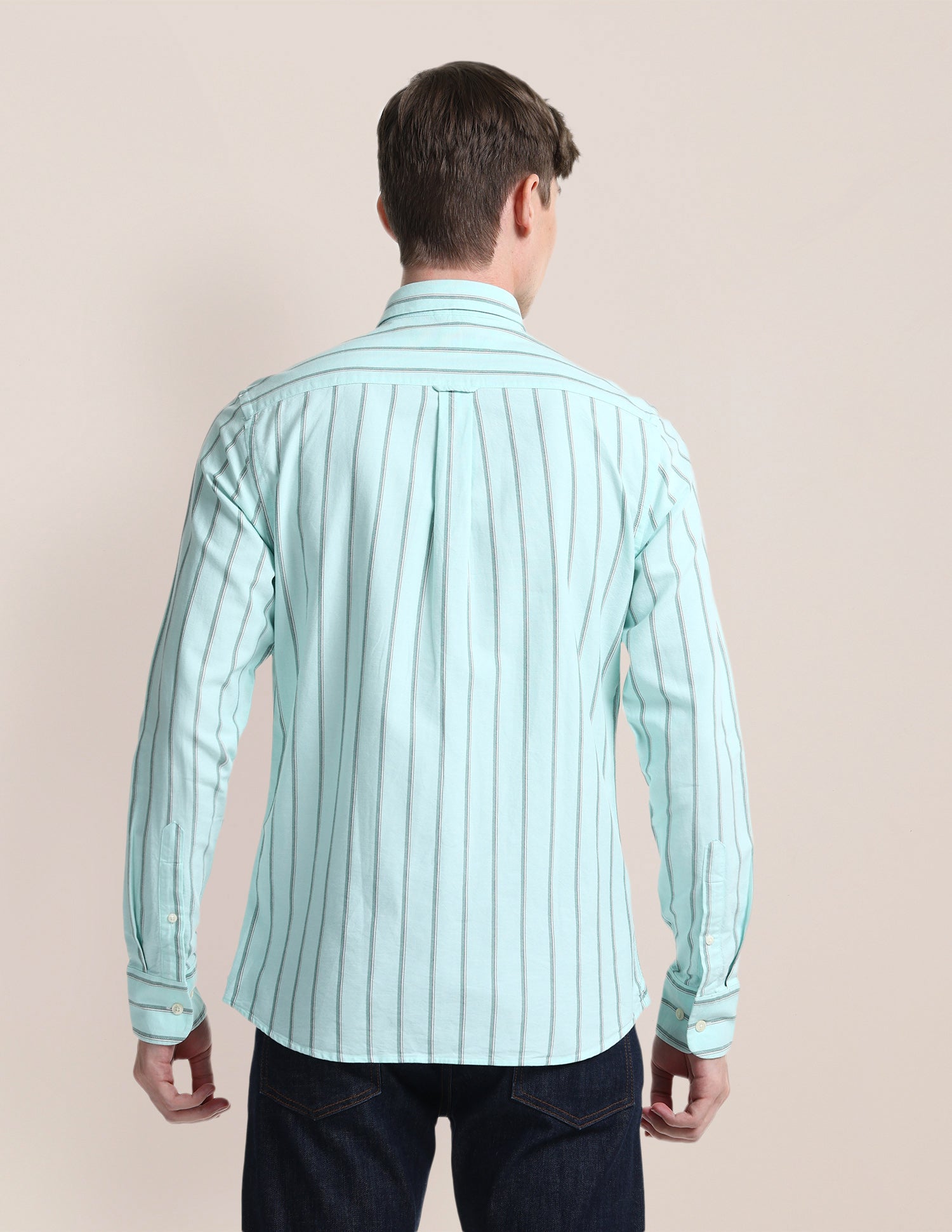 Vertical Striped Regular Fit Shirt Aquamarine - U.S. POLO ASSN. | Large