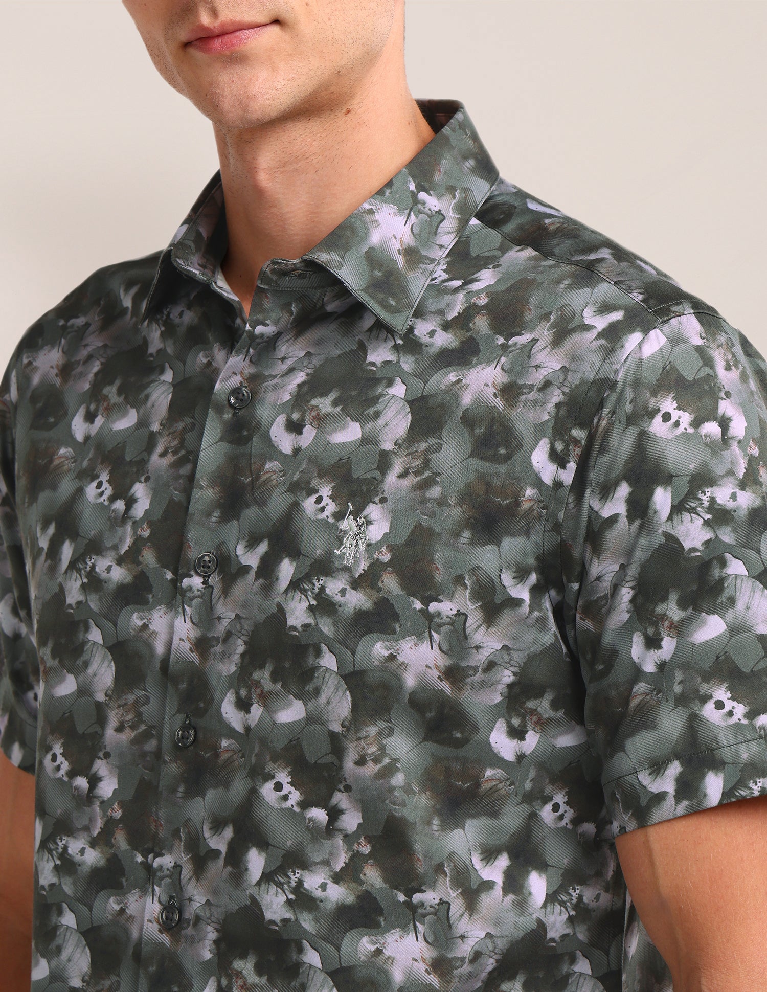 All-over Regular Fit Shirt Olive - U.S. Polo Assn. India | Large