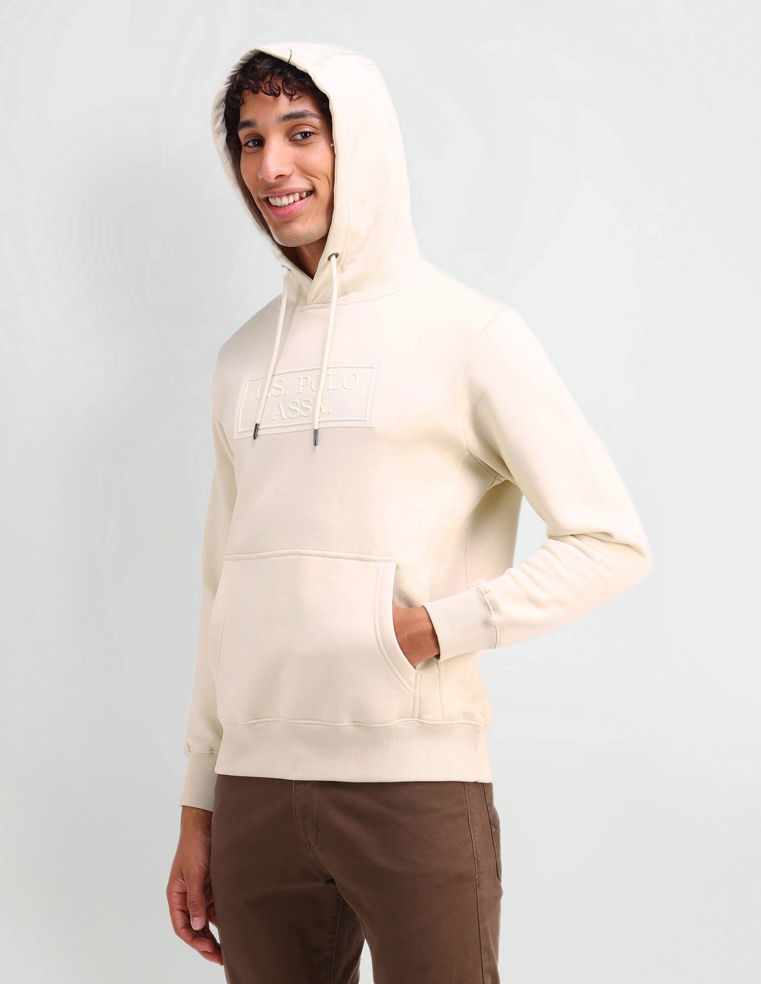 Hooded Brand Printed Sweatshirt Green - U.S. POLO ASSN. | Large