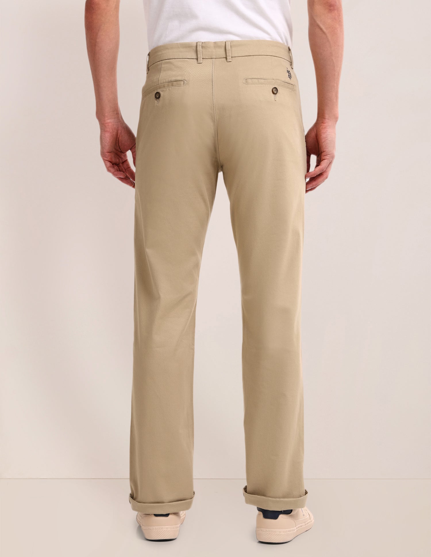 Riley Straight Fit Twill Trousers Khaki - U.S. POLO ASSN. | Large