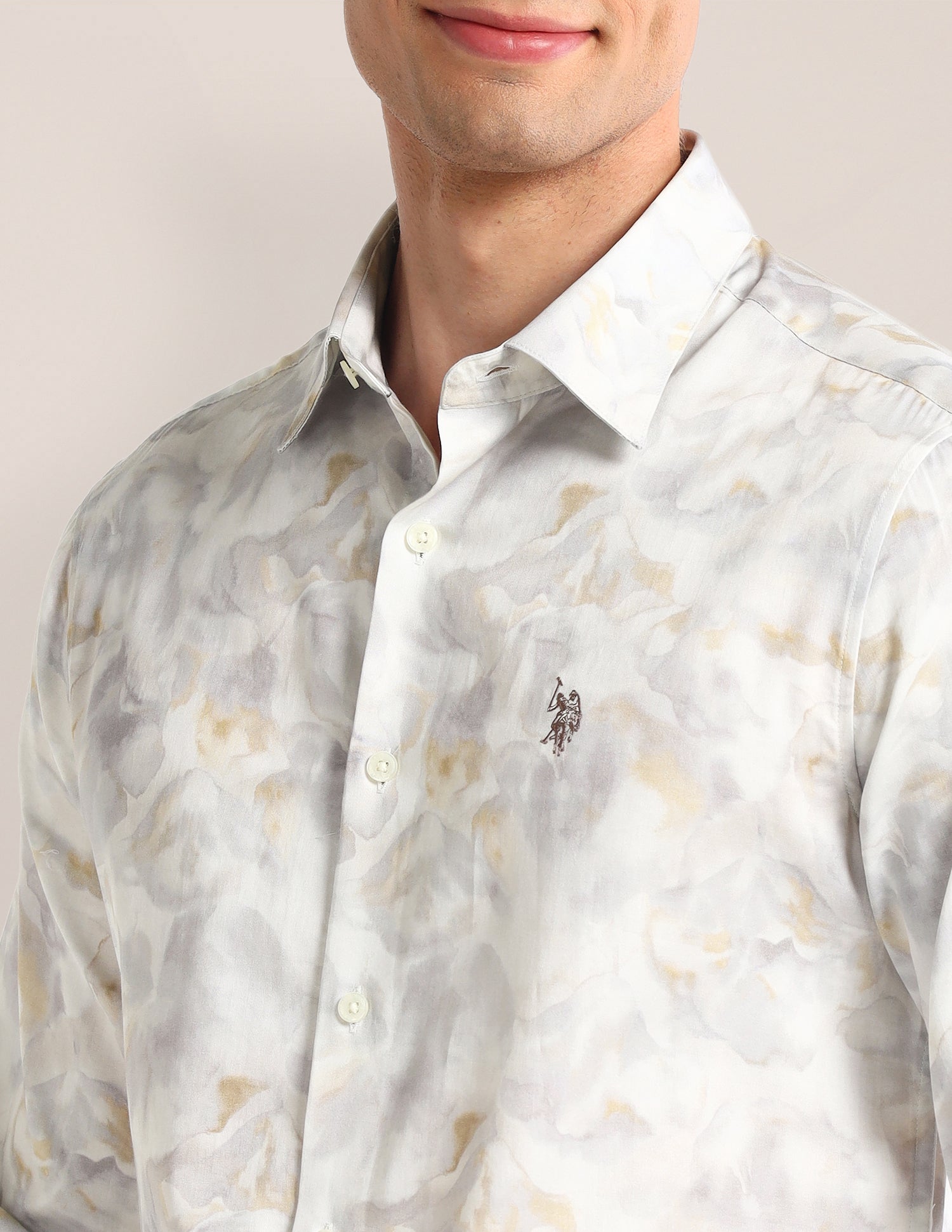 Abstract Regular Fit Shirt Light-Grey - U.S. POLO ASSN. | Large