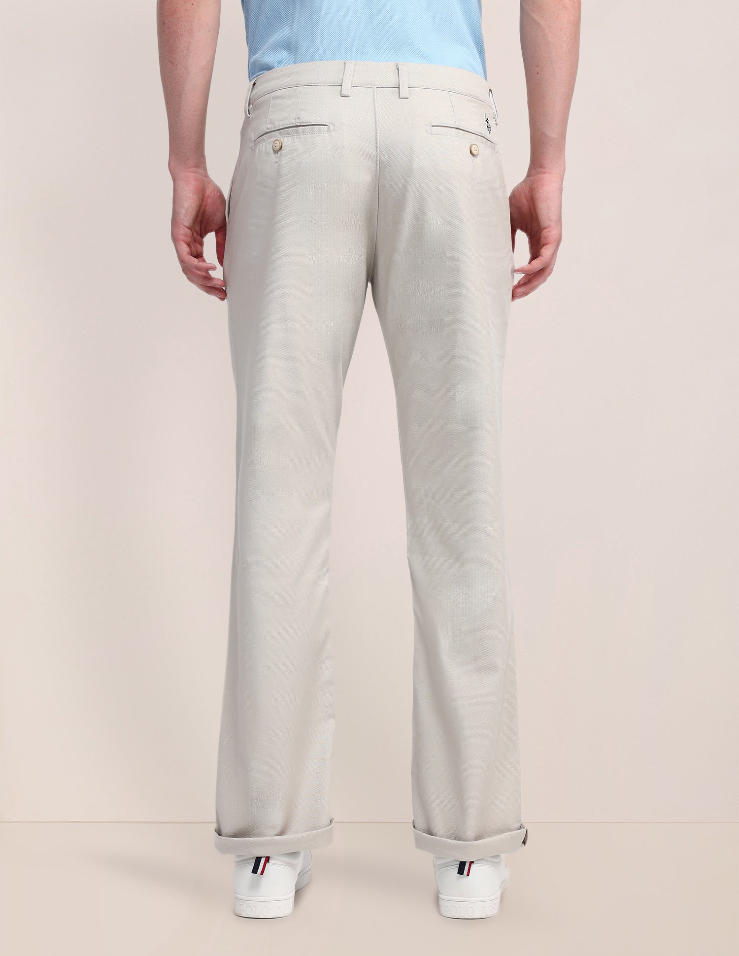 Riley Straight Fit Twill Trousers Stone - U.S. POLO ASSN. | Large