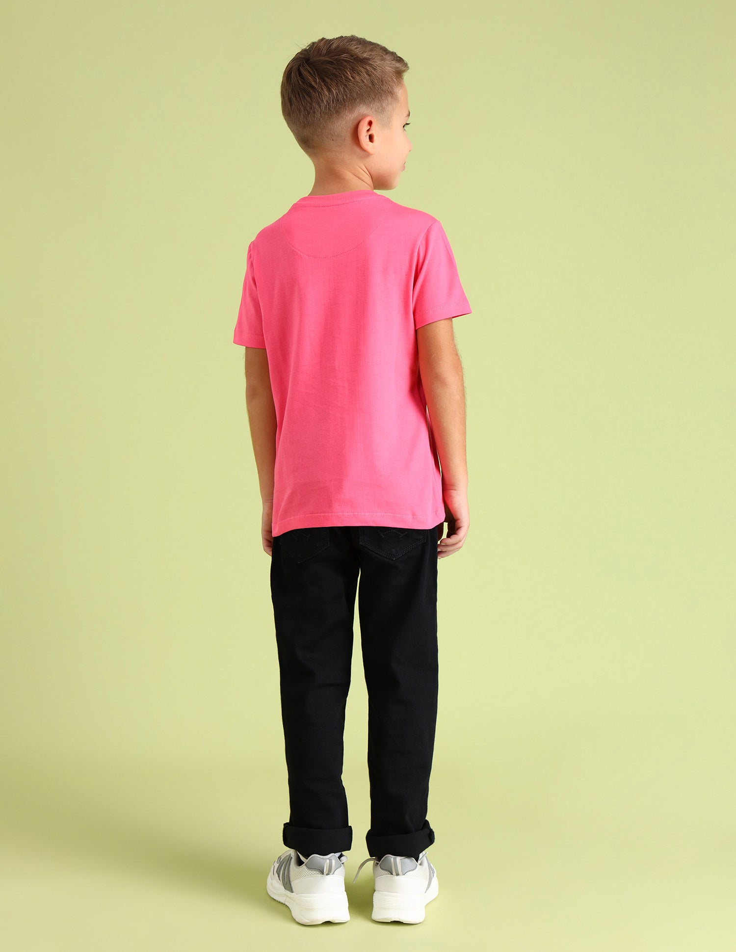 Boys Crew Neck Brand Printed T-Shirt Light Pink - U.S. POLO ASSN. | Large