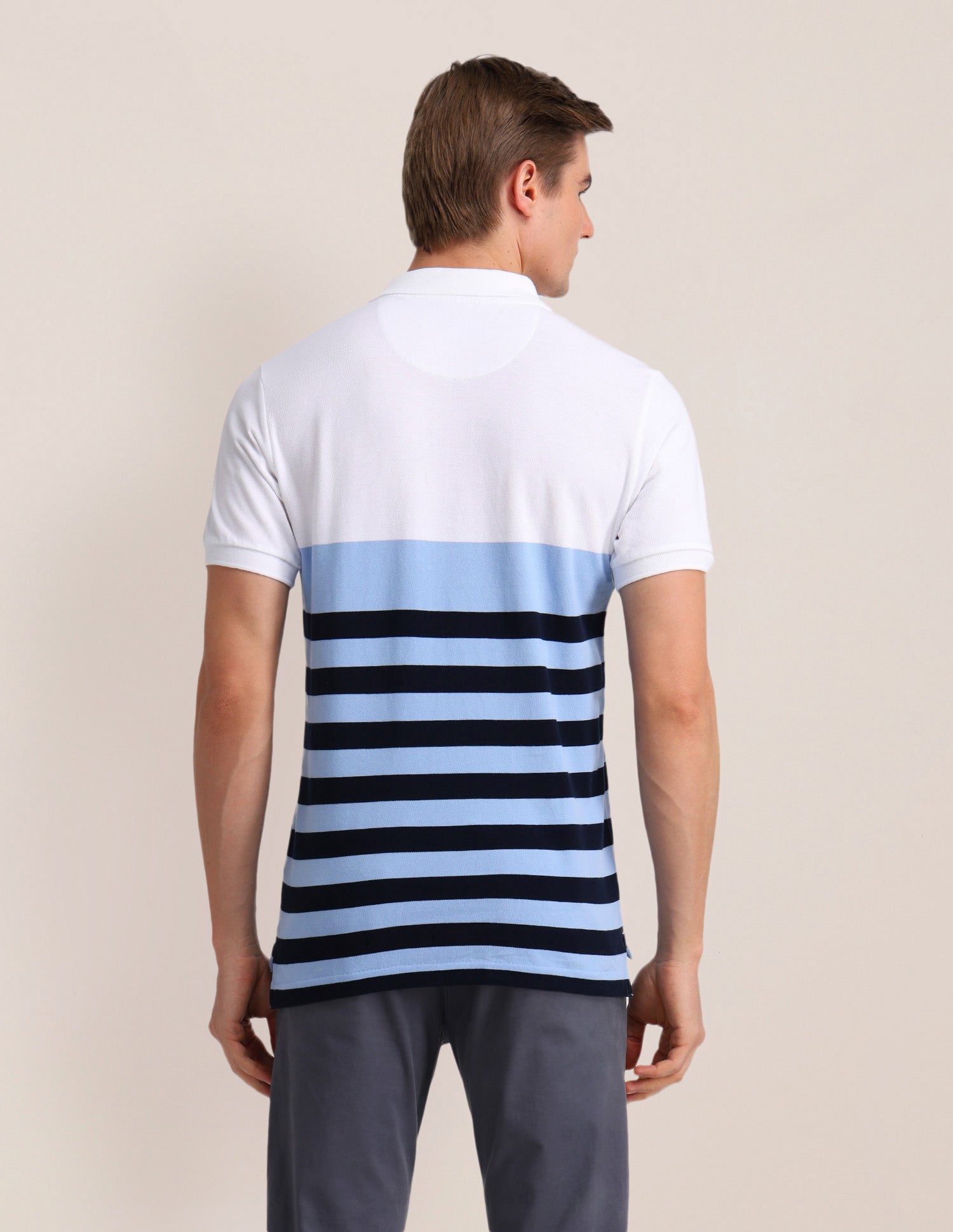 Horizontal Striped Slim Fit Polo Shirt White - U.S. POLO ASSN. | Large