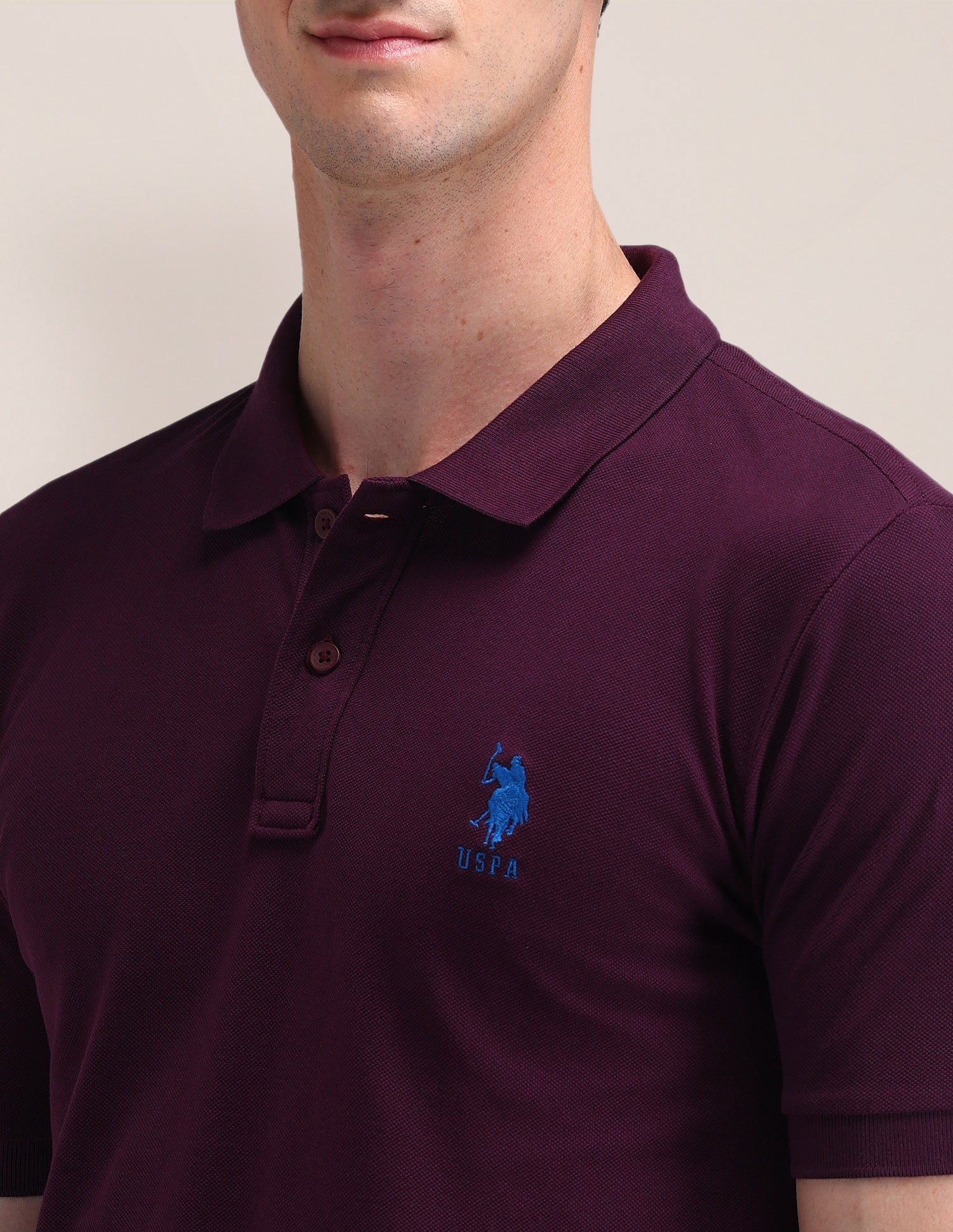 Solid Slim Fit Polo Shirt Purple - U.S. POLO ASSN. | Large