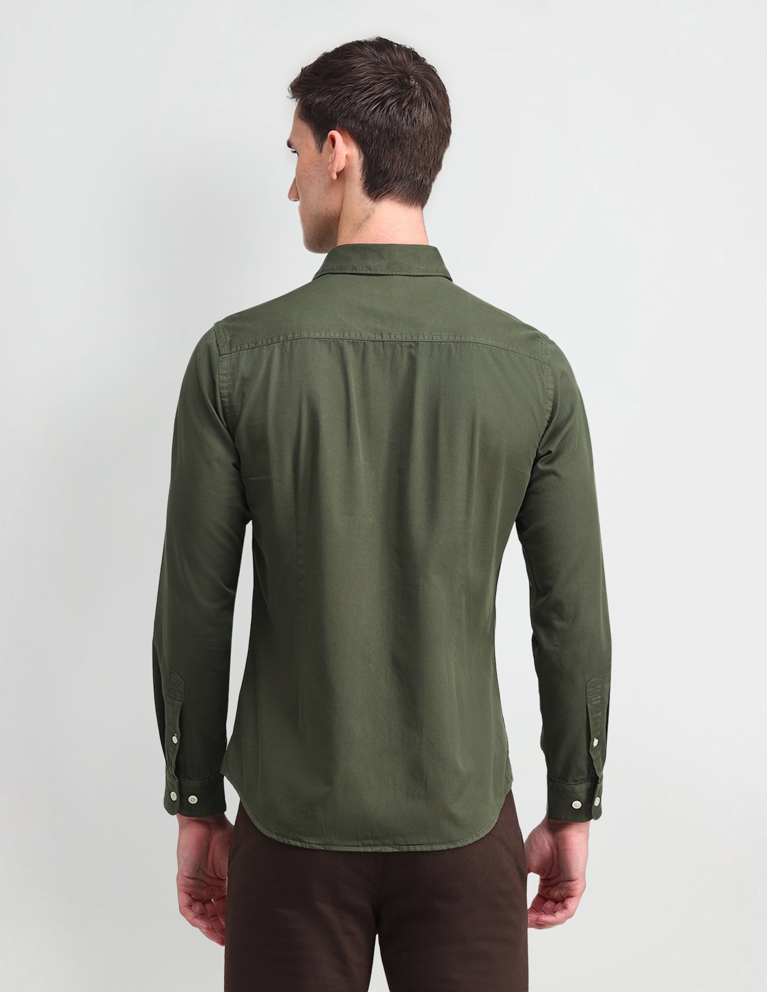 Solid Slim Fit Shirt Light Olive - U.S. POLO ASSN. | Large