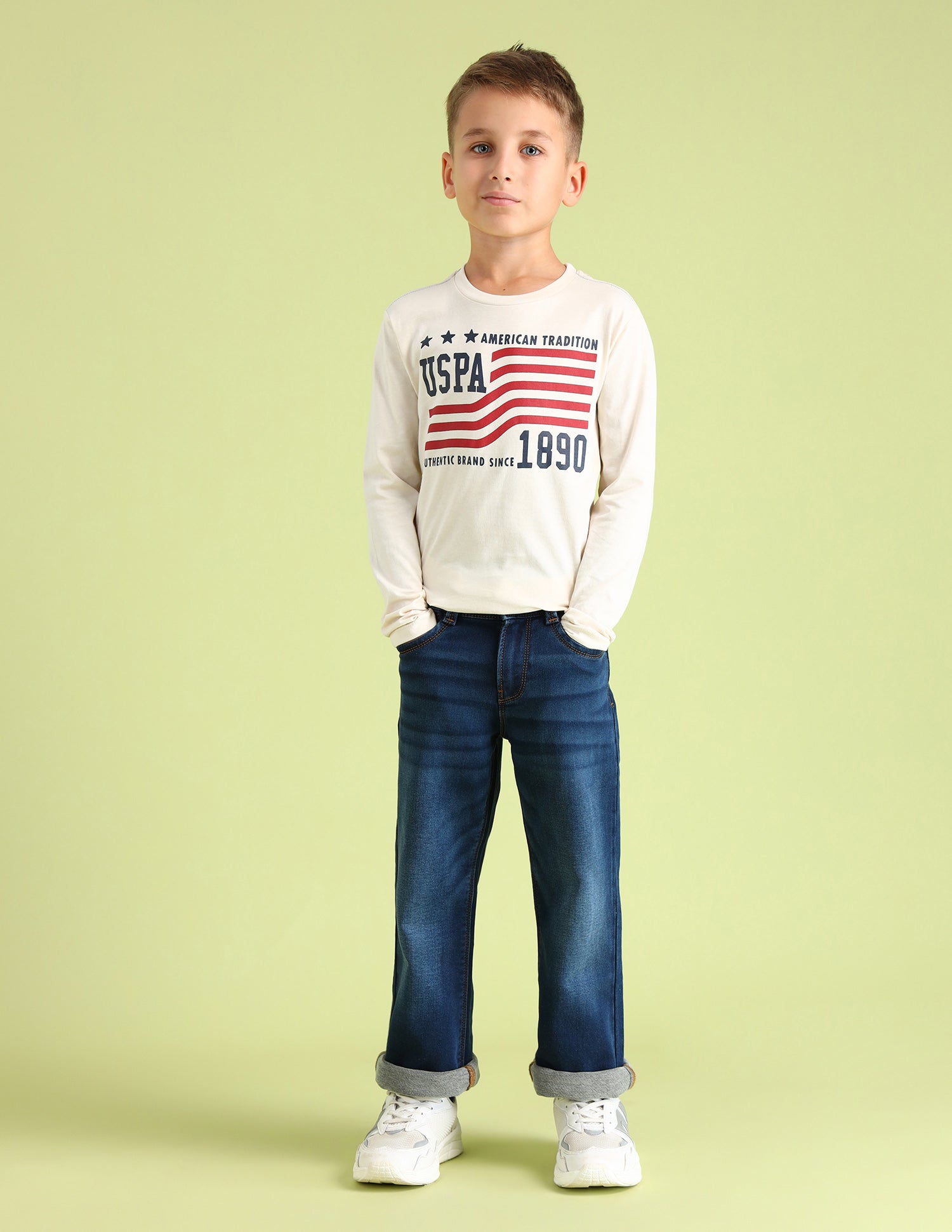 Boys Bootcut Fit Mid Rise Jeans Dark-Blue - U.S. POLO ASSN. | Large