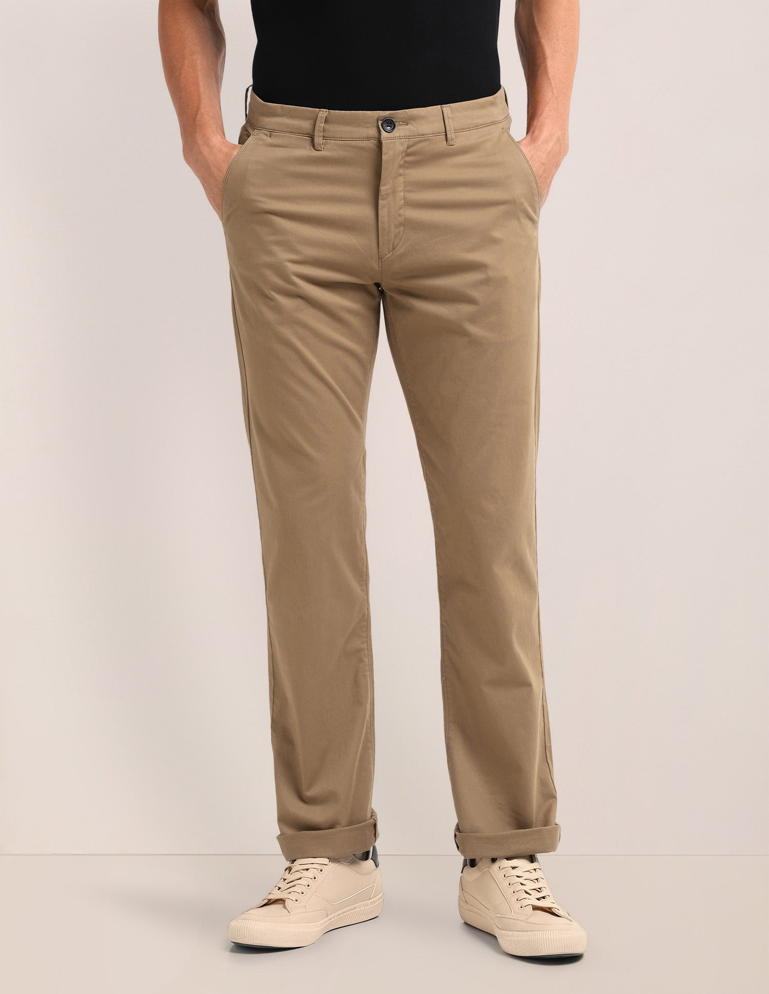 Riley Straight Fit Regular Trousers Khaki - U.S. POLO ASSN. | Large