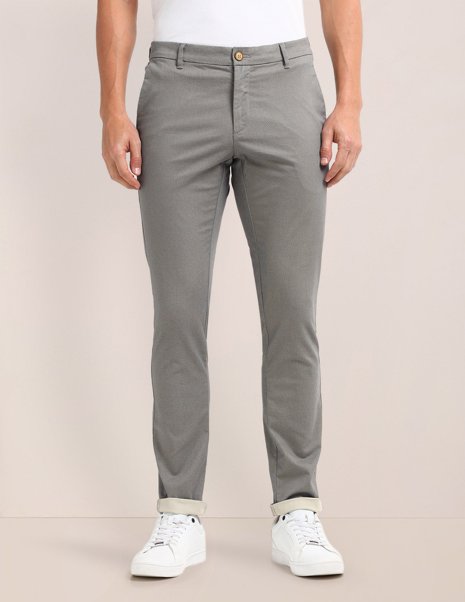 Denver Slim Fit Regular Trousers Grey - U.S. POLO ASSN. | Large