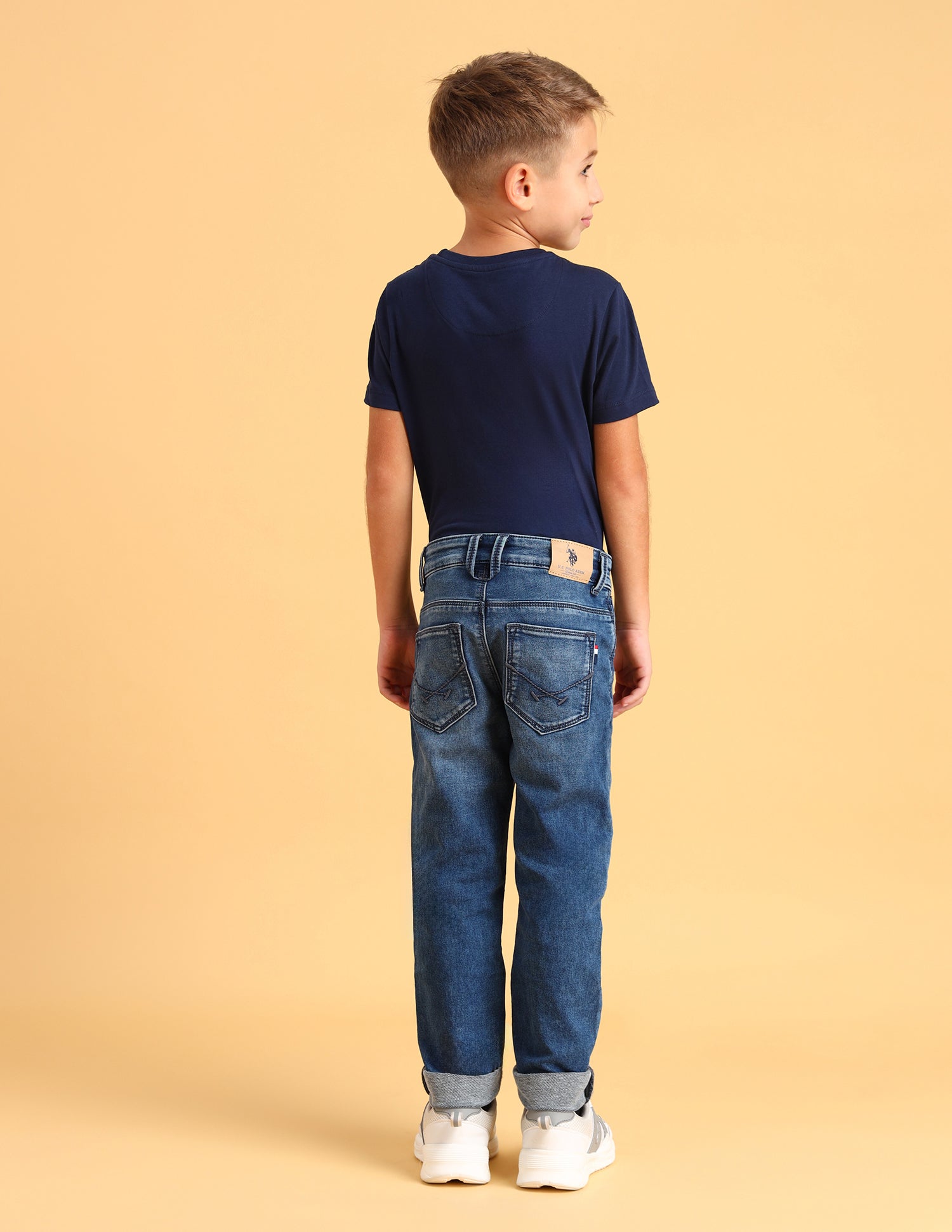 Boys Slim Fit Mid Rise Jeans Light-Blue - U.S. POLO ASSN. | Large