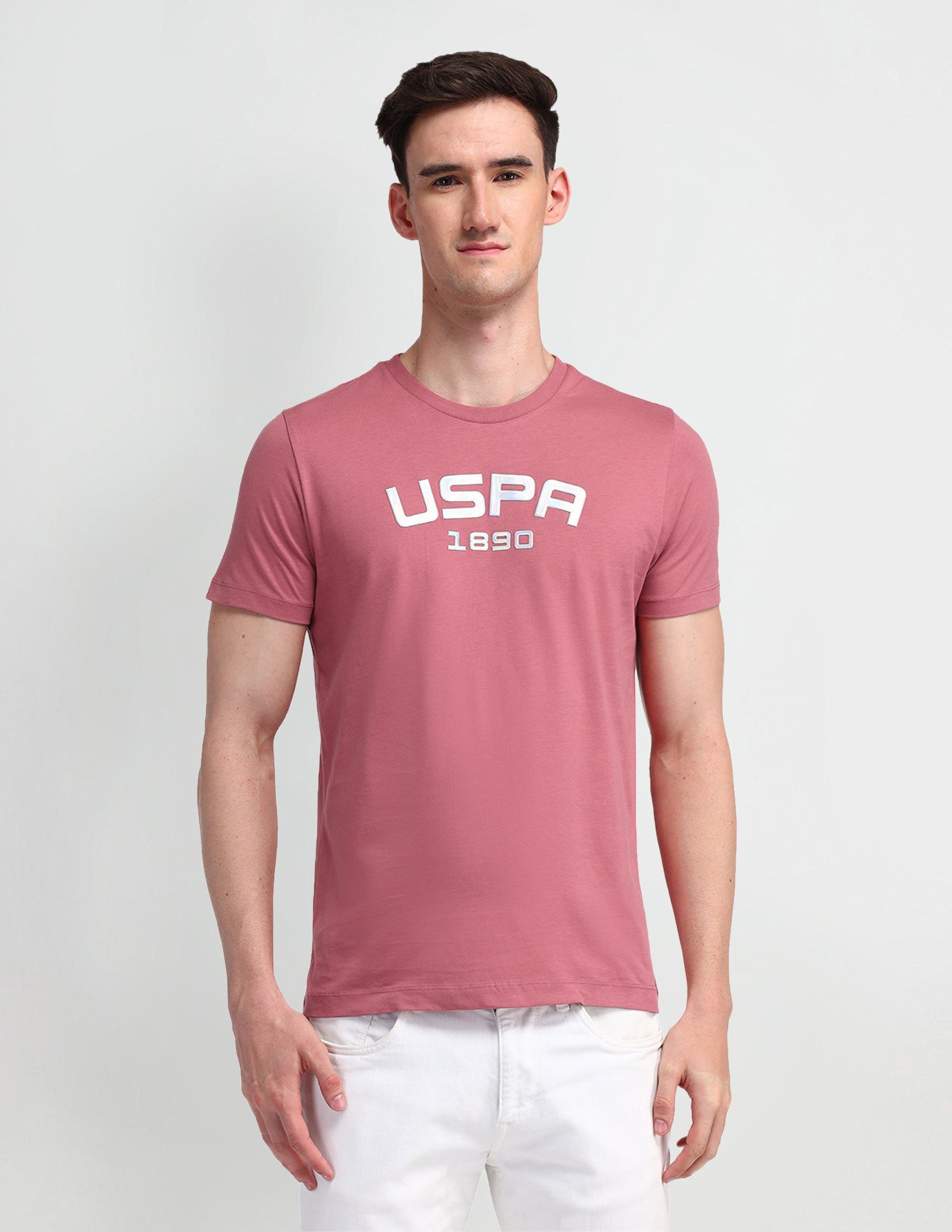 Brand Printed Muscle Fit T-Shirt Mauve Glow - U.S. Polo Assn. India | Large