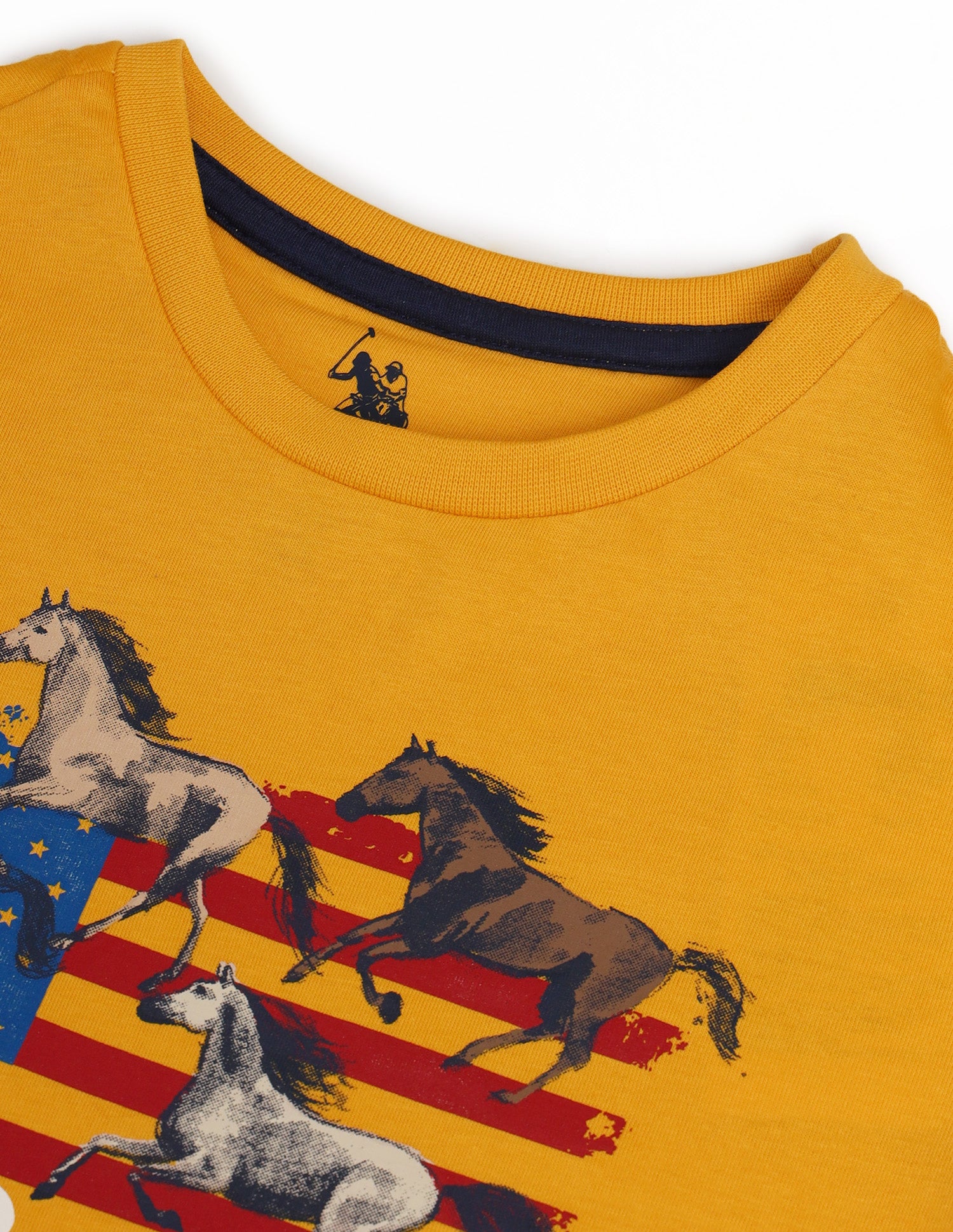 Boys Crew Neck Graphic Printed T-Shirt Gold - U.S. POLO ASSN. | Large