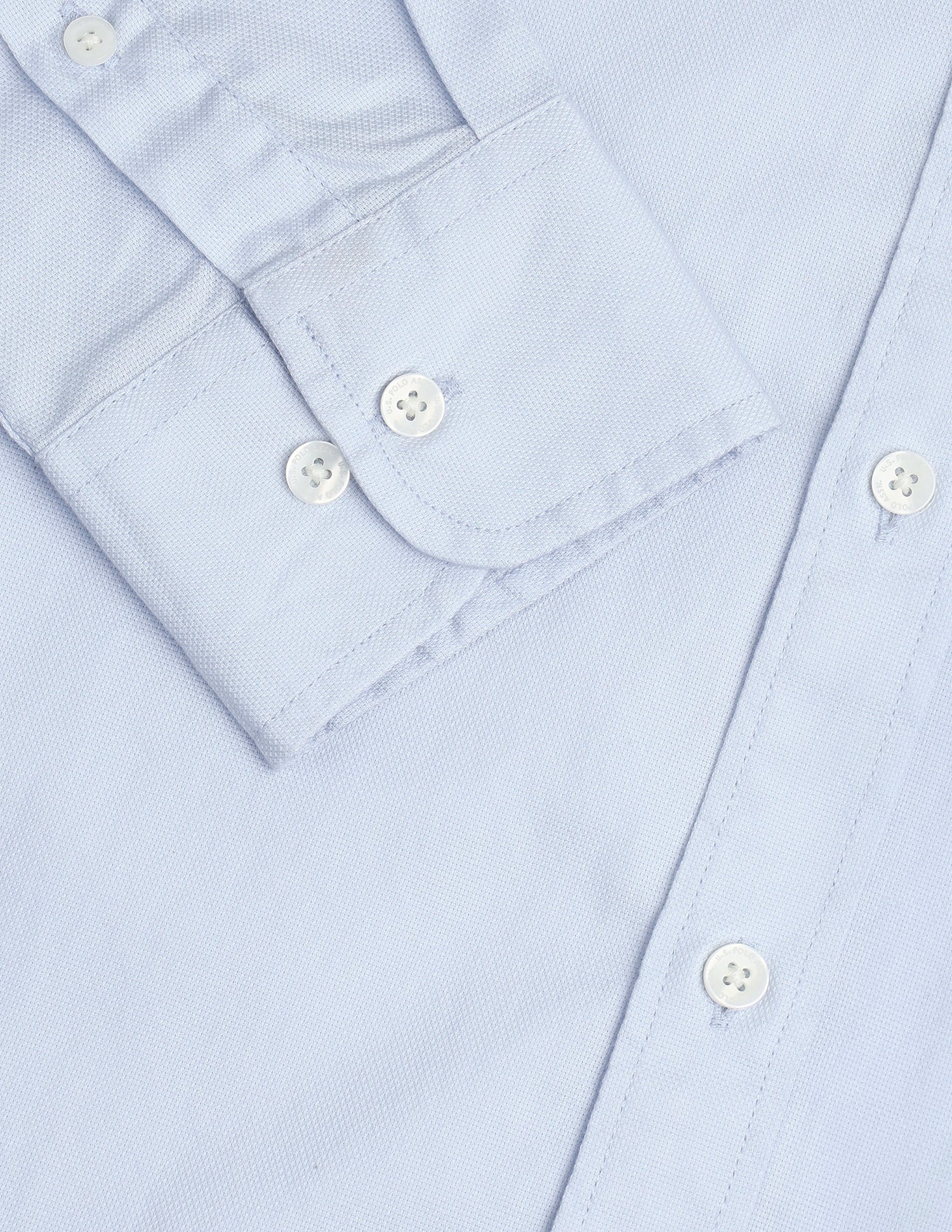 Solid Regular Fit Formal Shirt Light-Blue - U.S. POLO ASSN. | Large