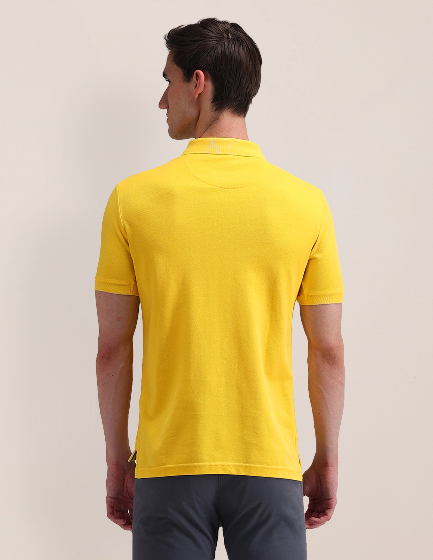 Solid Slim Fit Polo Shirt Yellow - U.S. POLO ASSN. | Large