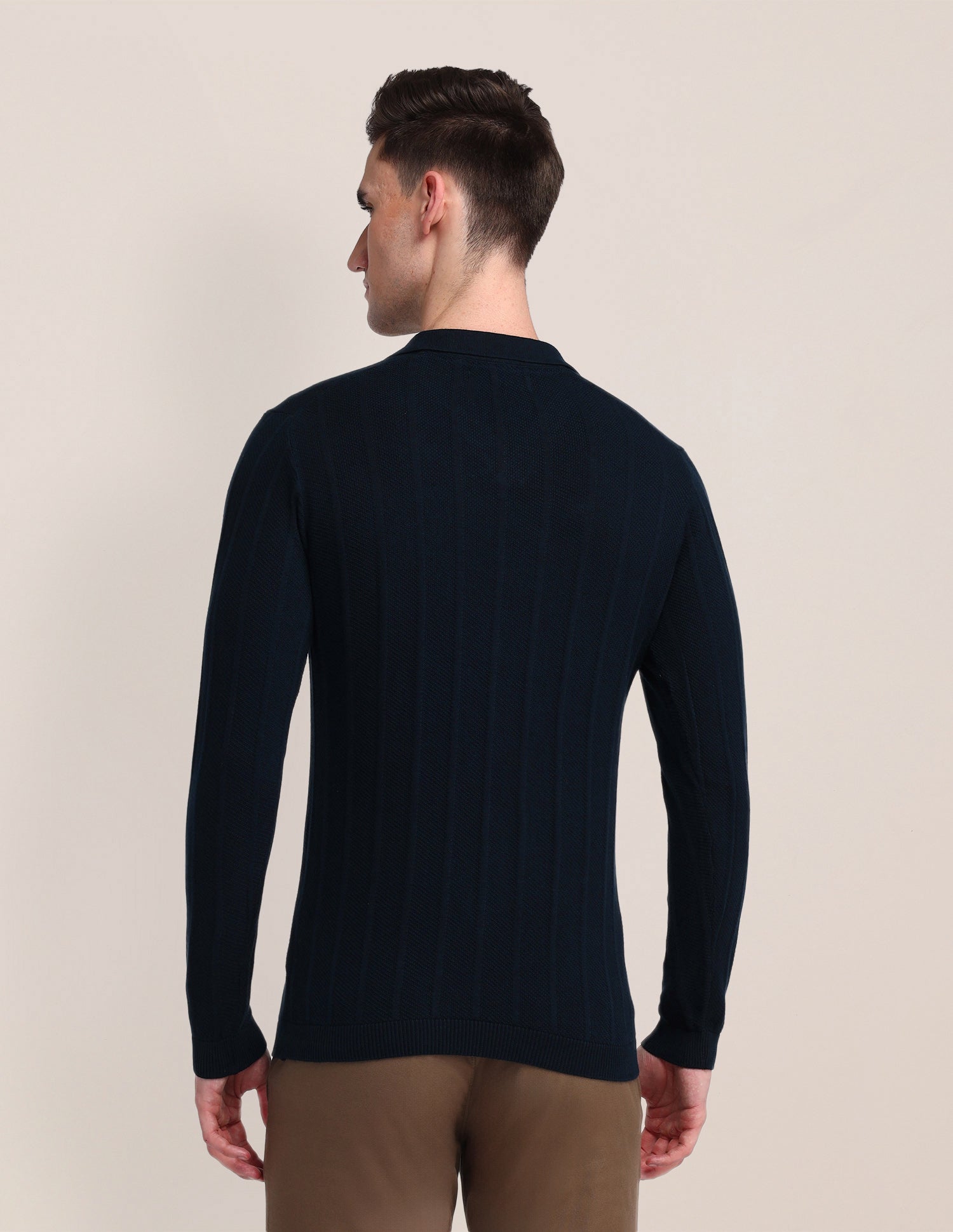 Polo Neck Textured Sweater Navy - U.S. POLO ASSN. | Large