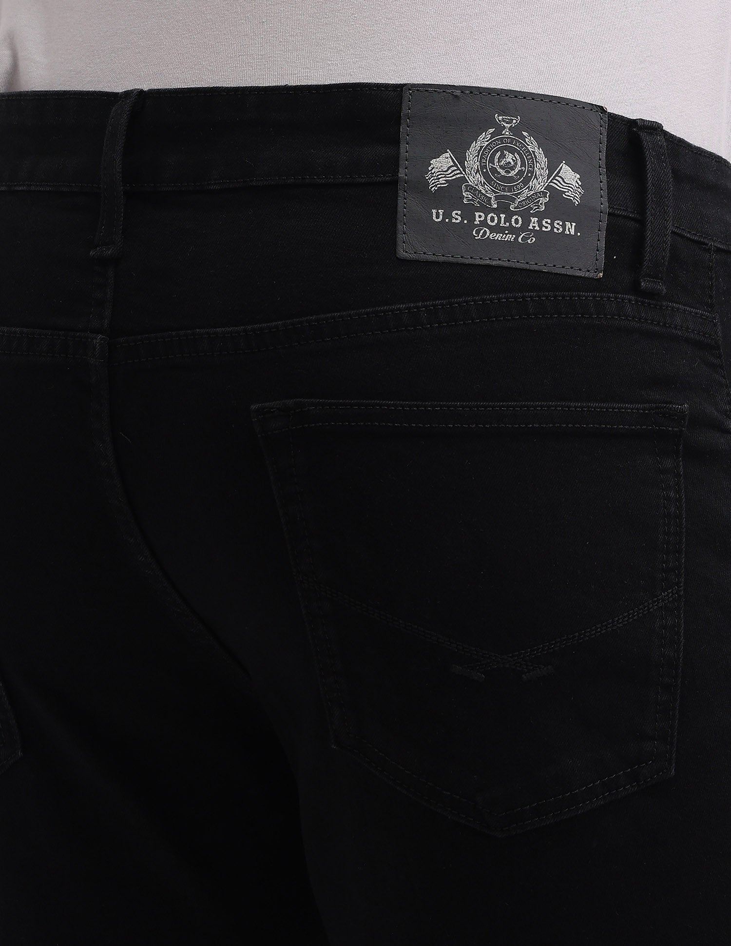 Brandon Slim Tapered Fit Black Jeans Black - U.S. Polo Assn. India | Large