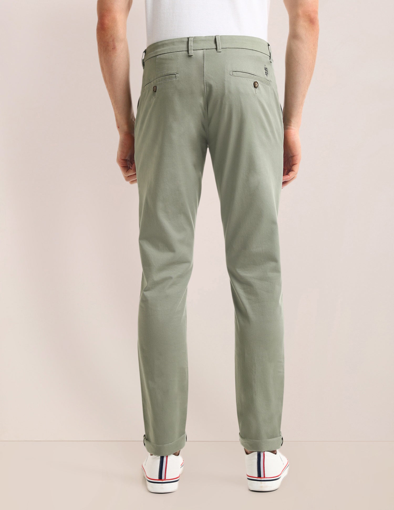 Denver Slim Fit Twill Trousers Light-Green - U.S. POLO ASSN. | Large