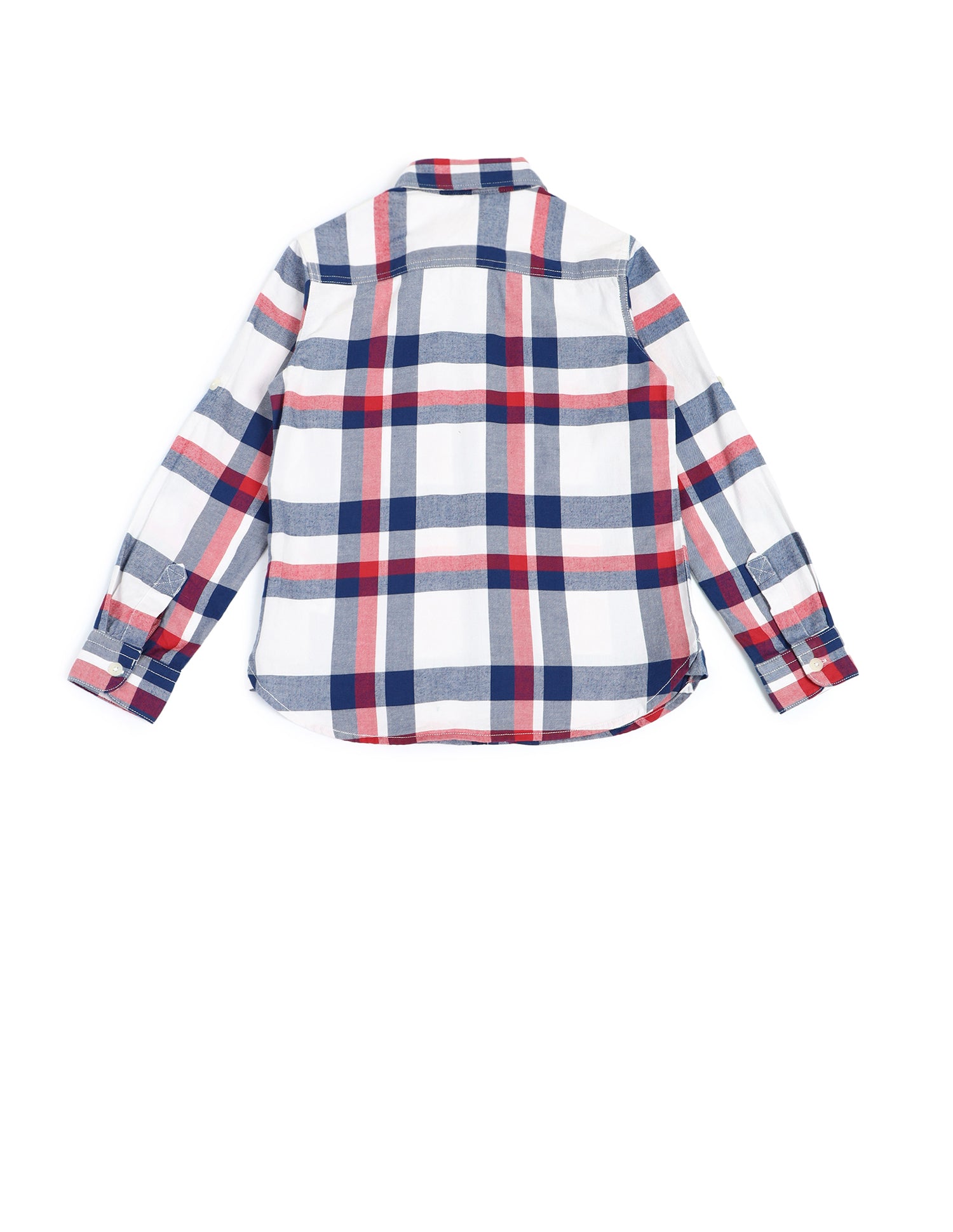 Boys Regular Fit Tartan Checks Shirt White - U.S. Polo Assn. India | Large