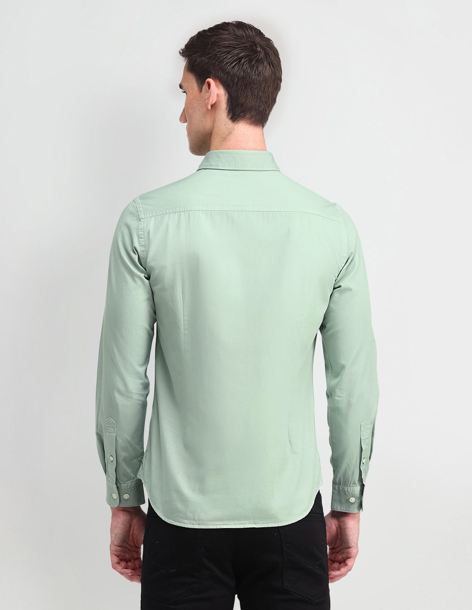 Slim Fit Cotton Shirt Light Green - U.S. POLO ASSN. | Large