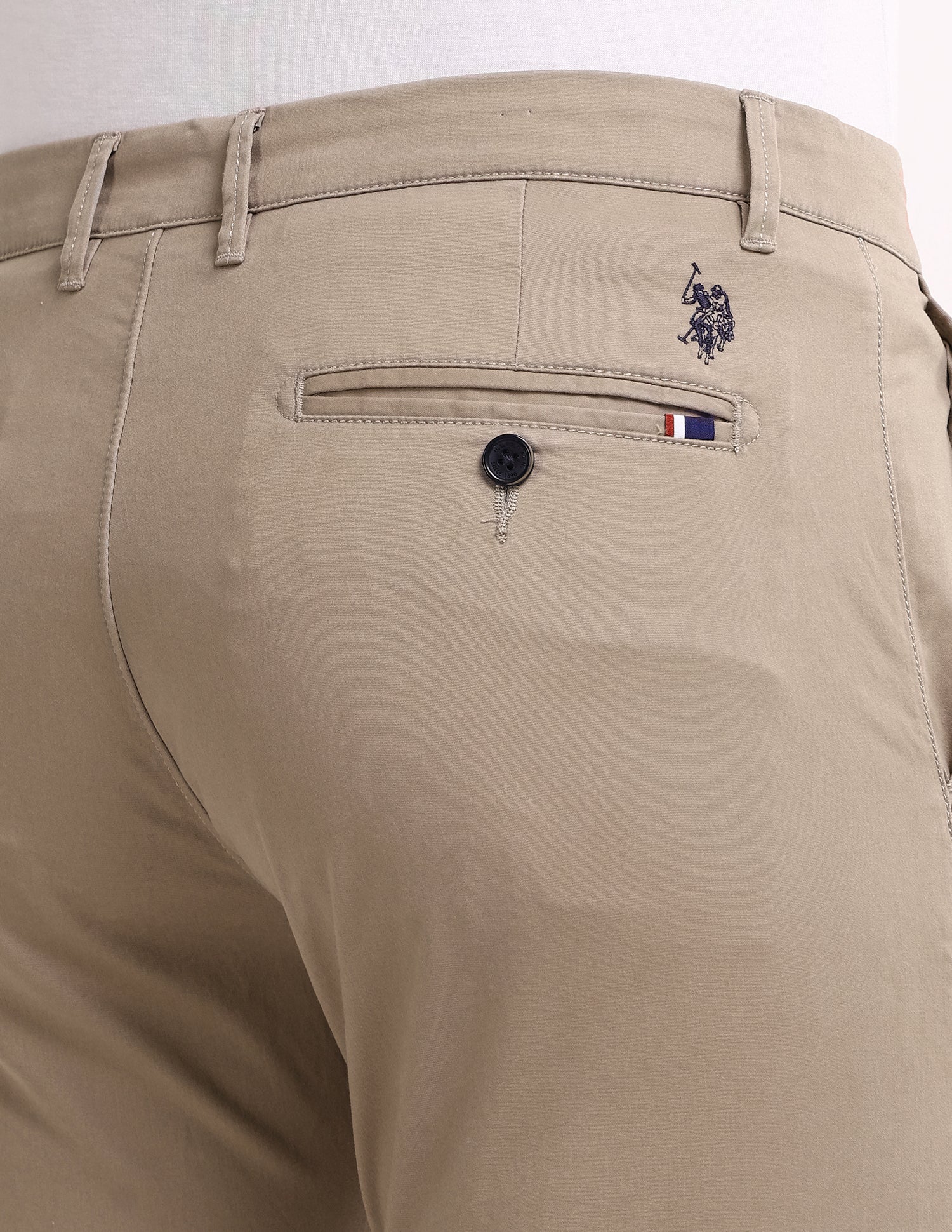 Denver Slim Fit Regular Trousers Taupe - U.S. POLO ASSN. | Large
