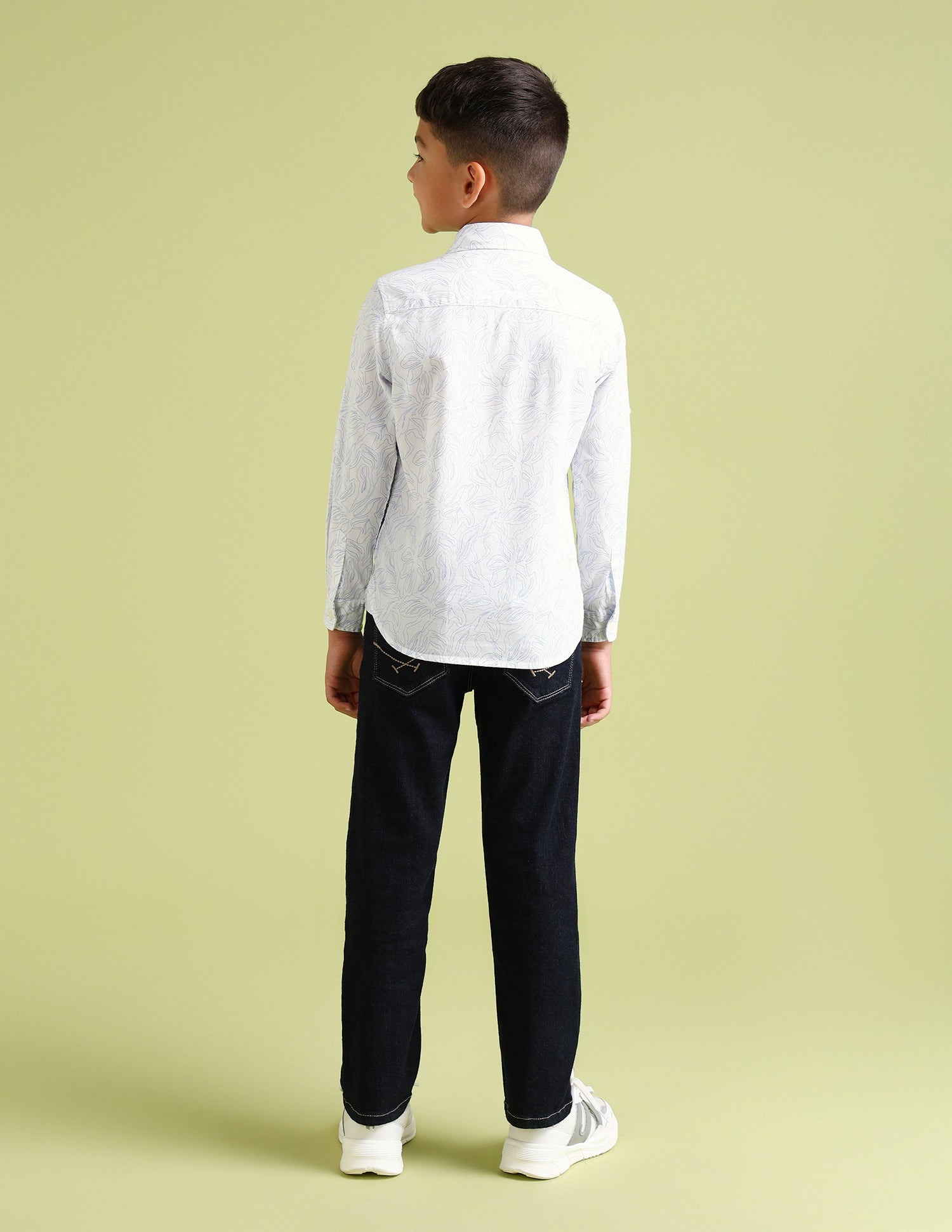 Boys Regular Fit Regular Weave Floral Shirt White - U.S. Polo Assn. India | Large