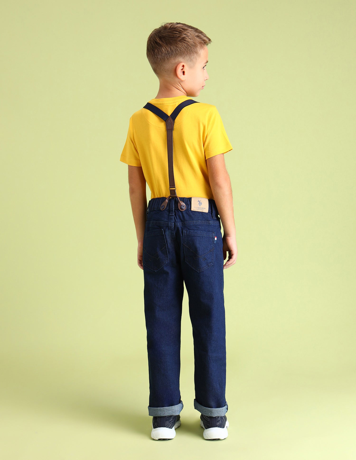 Boys Cotton Mid Rise Jeans Dark-Blue - U.S. POLO ASSN. | Large