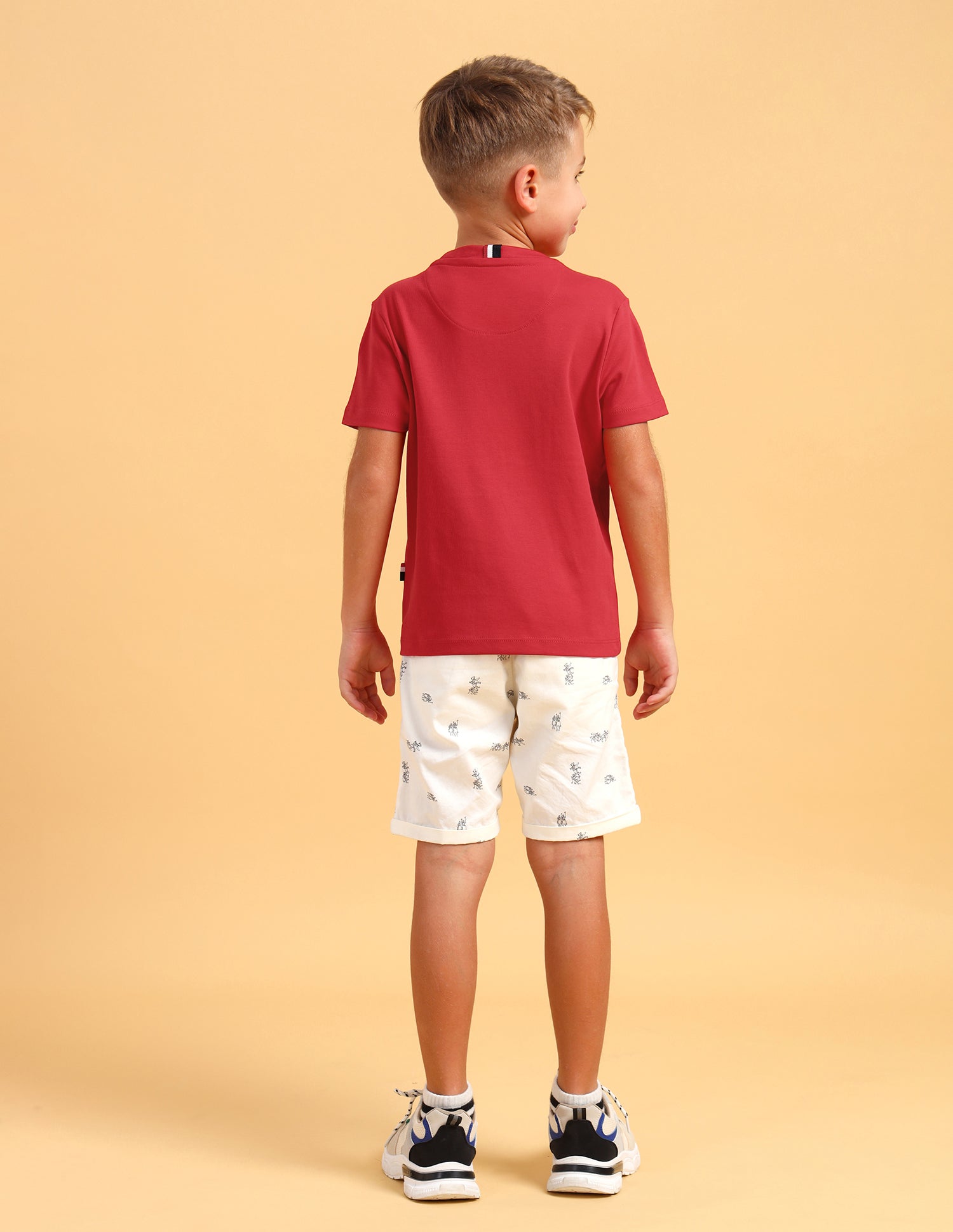 Boys Crew Neck Brand Printed T-Shirt True Red - U.S. Polo Assn. India | Large
