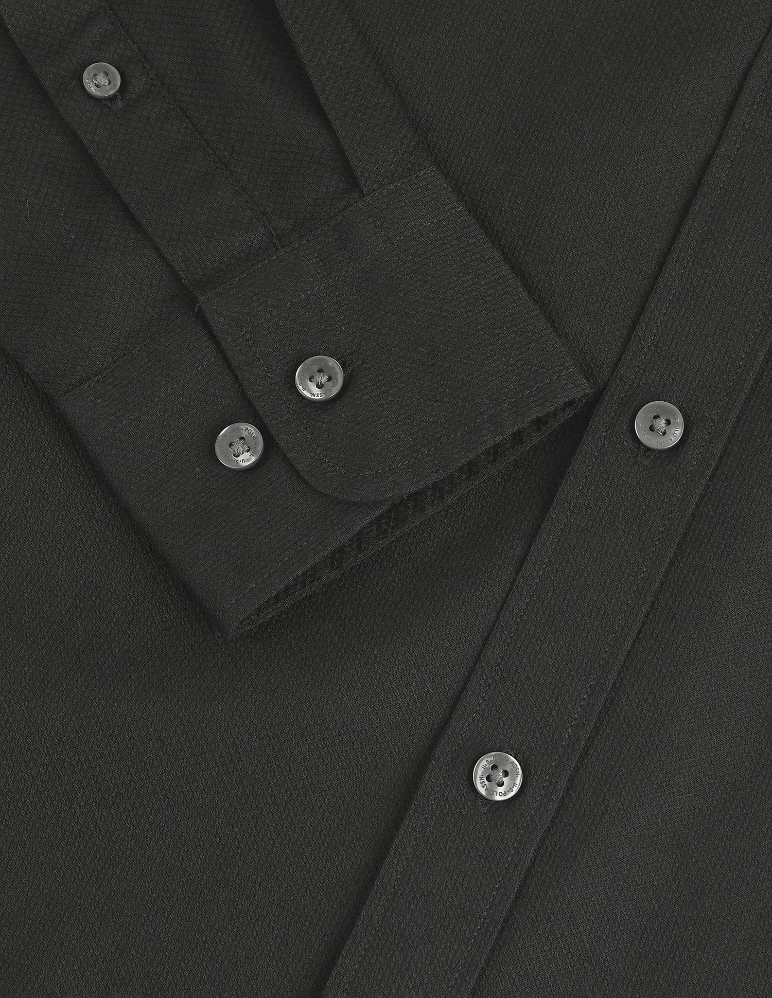 Solid Regular Fit Shirt Charcoal-Grey - U.S. Polo Assn. India | Large