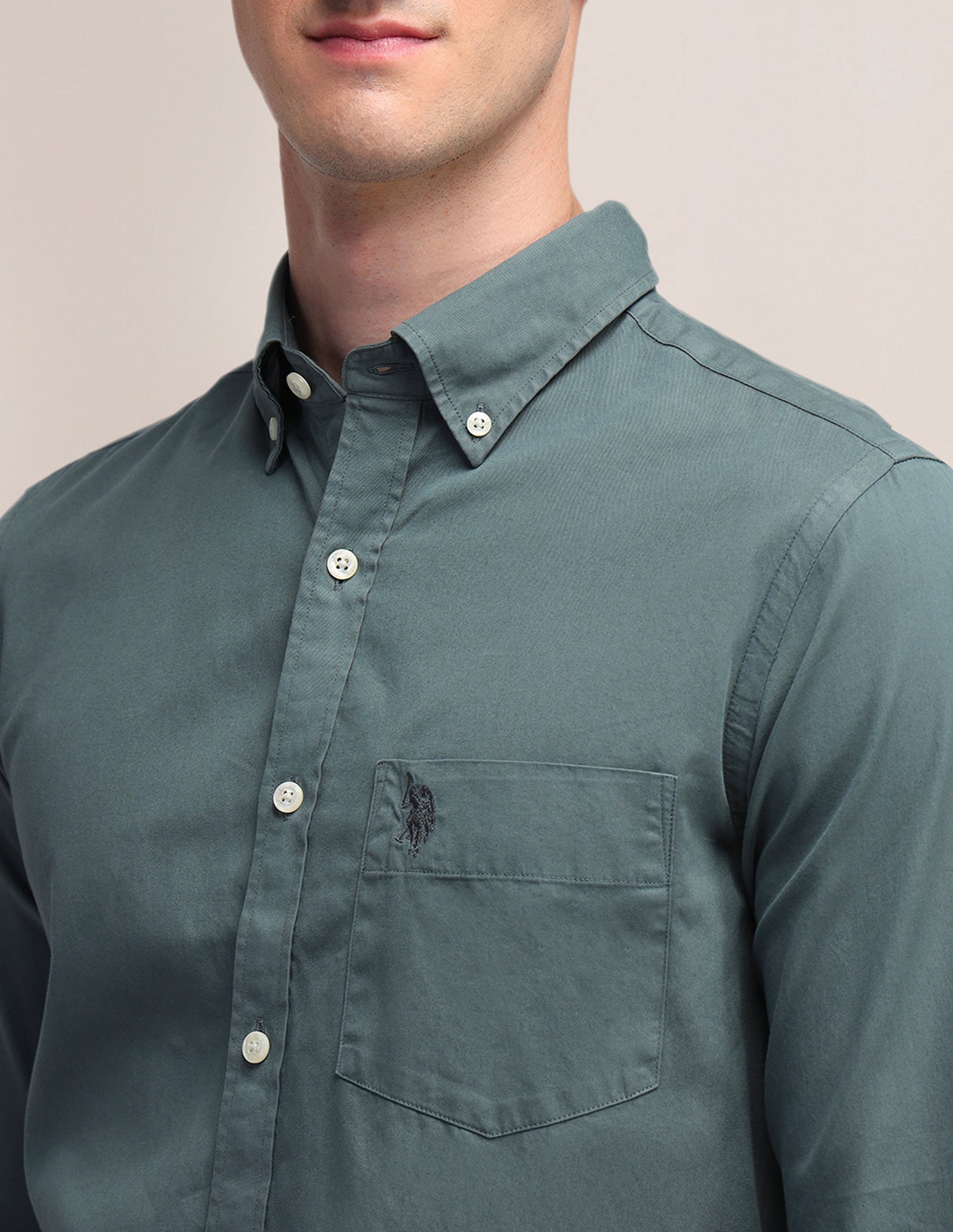 Tailored Fit Cotton Shirt Grey - U.S. POLO ASSN. | Large