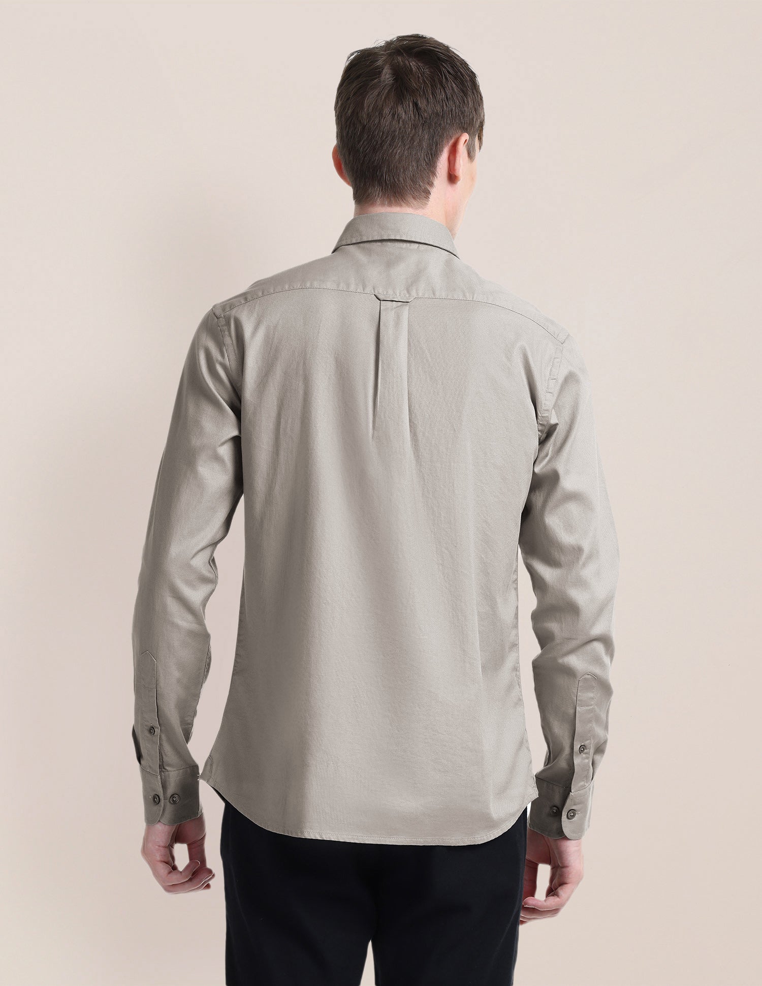 Solid Slim Fit Shirt Light-Grey - U.S. Polo Assn. India | Large