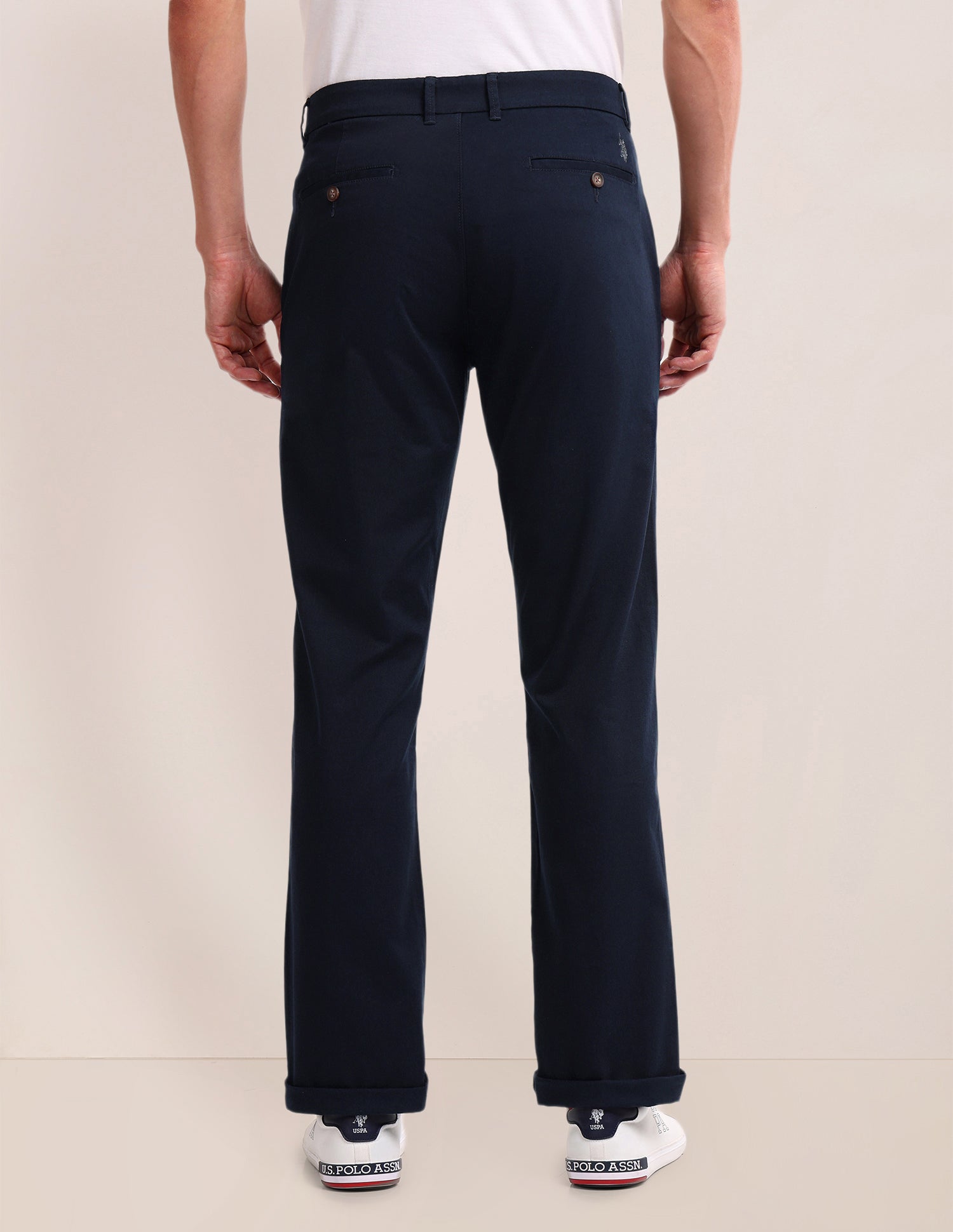 Riley Straight Fit Twill Trousers Navy - U.S. POLO ASSN. | Large