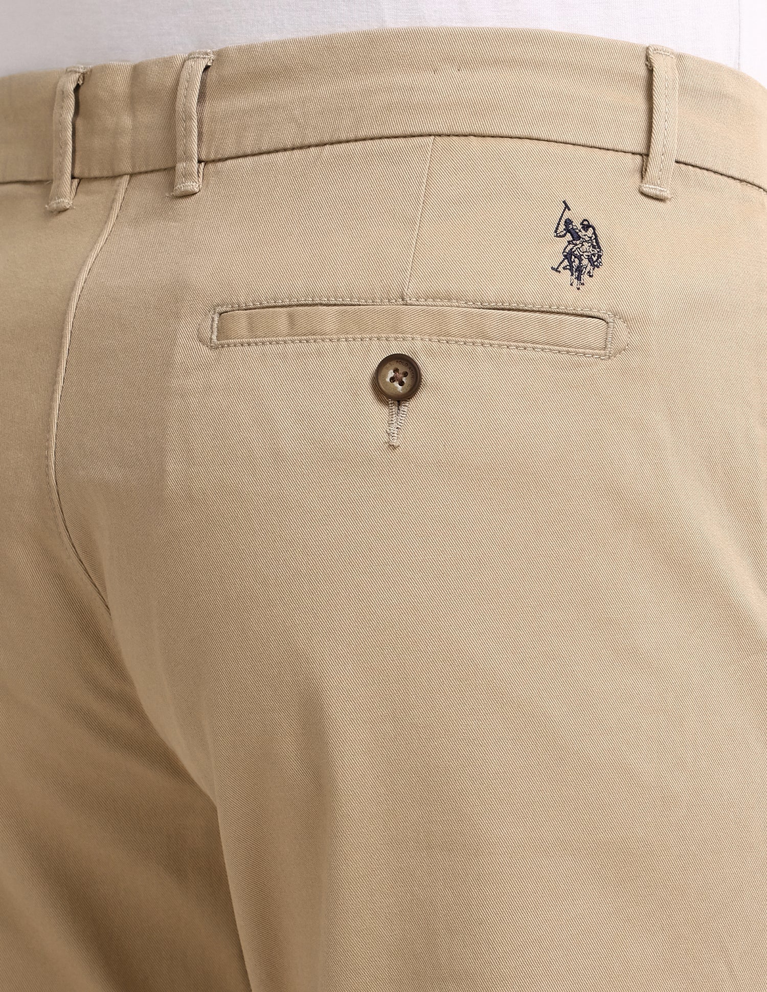 Riley Straight Fit Twill Trousers Khaki - U.S. POLO ASSN. | Large