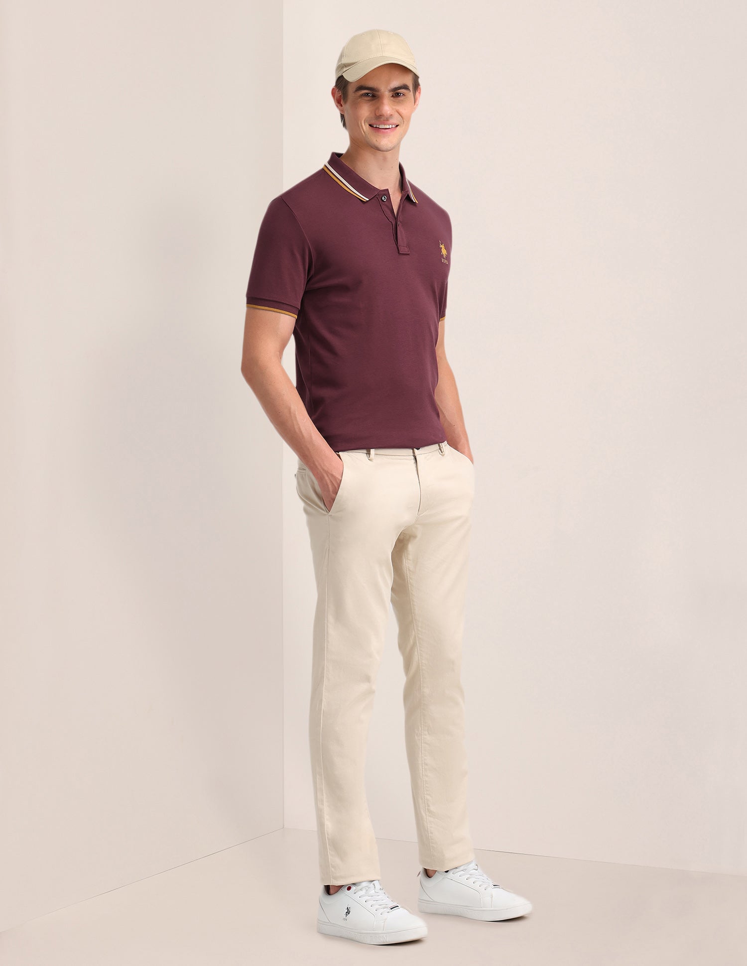 Solid Slim Fit Polo Shirt Violet - U.S. POLO ASSN. | Large