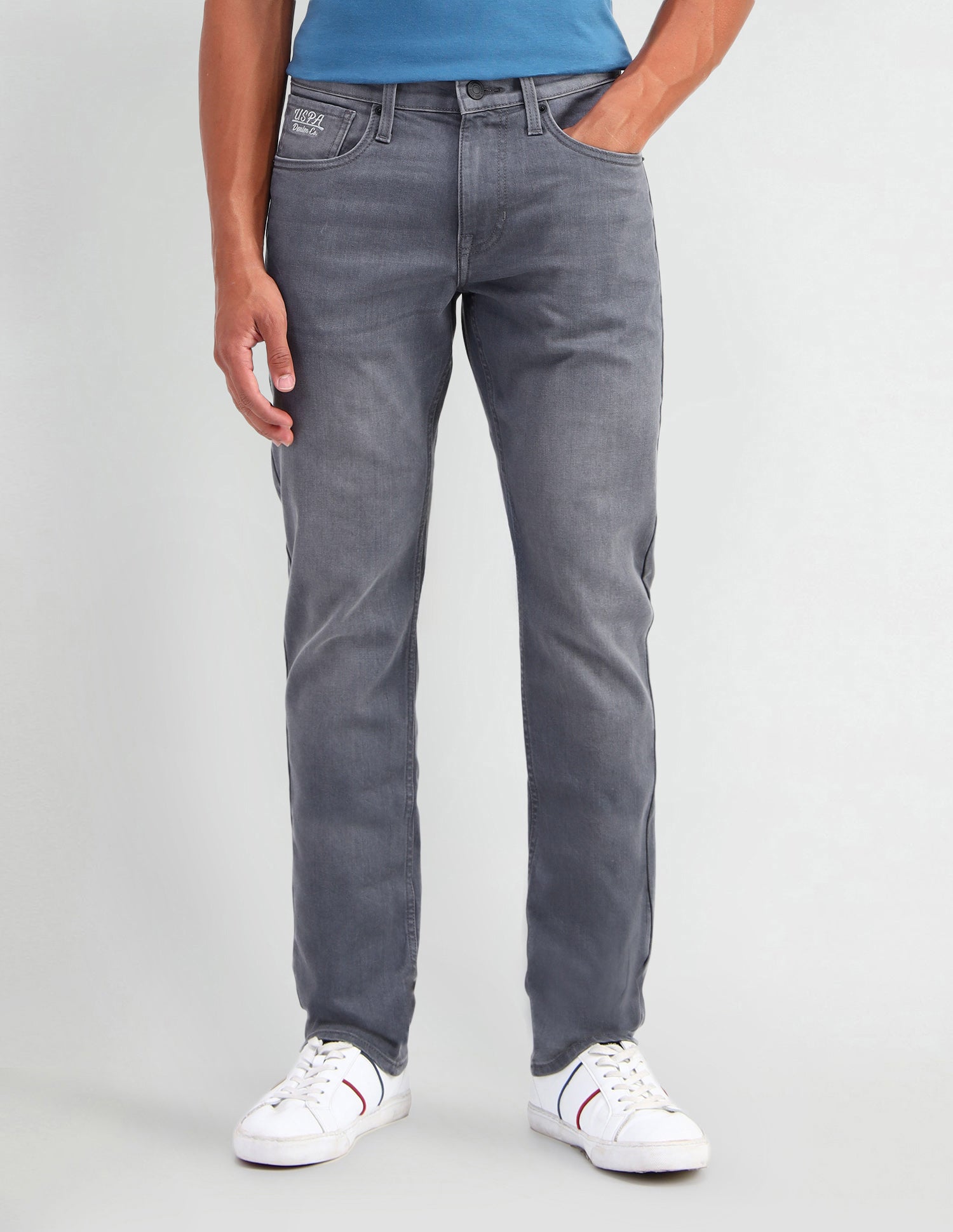 Brandon Slim Tapered Fit Grey Jeans Grey - U.S. Polo Assn. India | Large