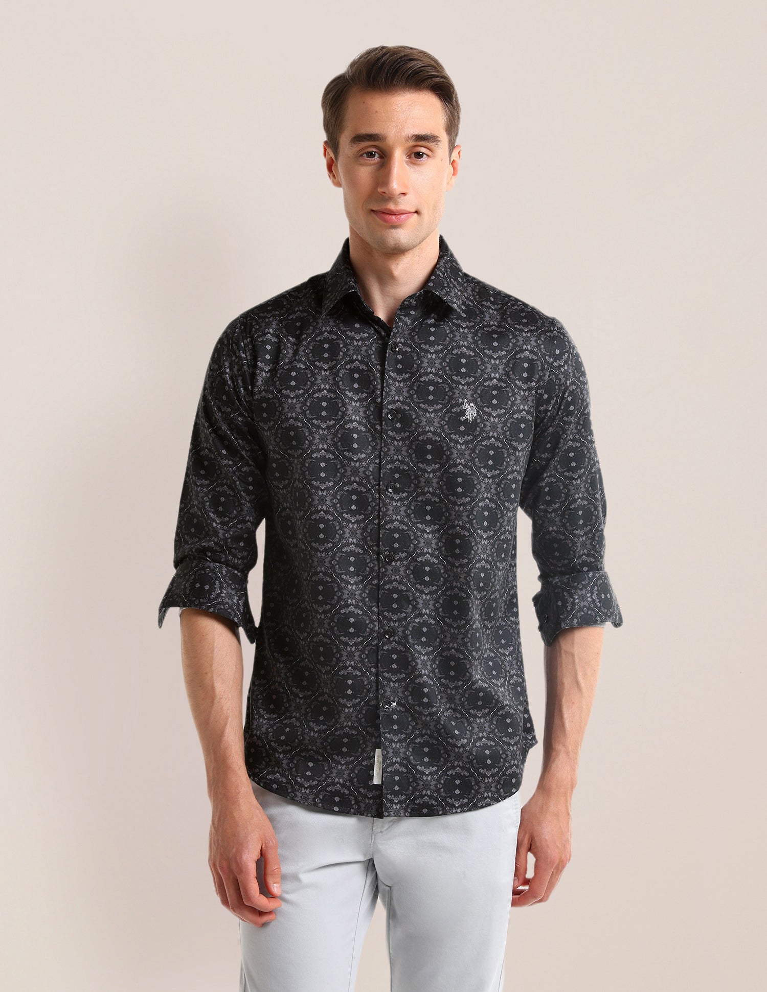 Floral Regular Fit Shirt Black - U.S. Polo Assn. India | Large