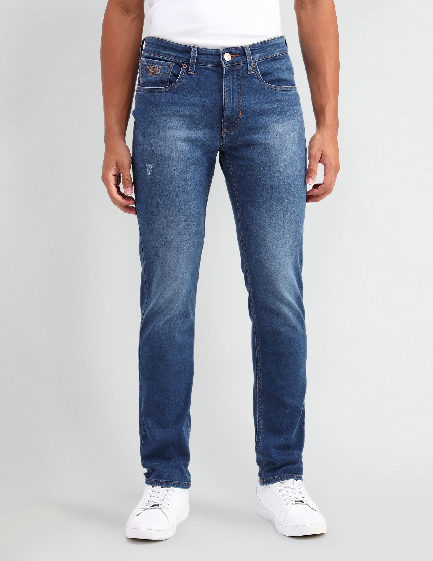Brandon Slim Tapered Fit Blue Jeans Blue - U.S. Polo Assn. India | Large
